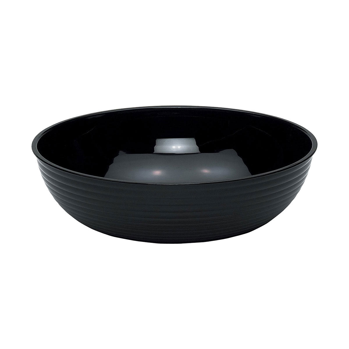 Cambro RSB12CW110 5.8 qt Round Ribbed Serving Bowl - Black - Perfect for Restaurants, Catering & Food Service - Durable Commercial Kitchenware for Serving Salads, Pasta & Side Dishes