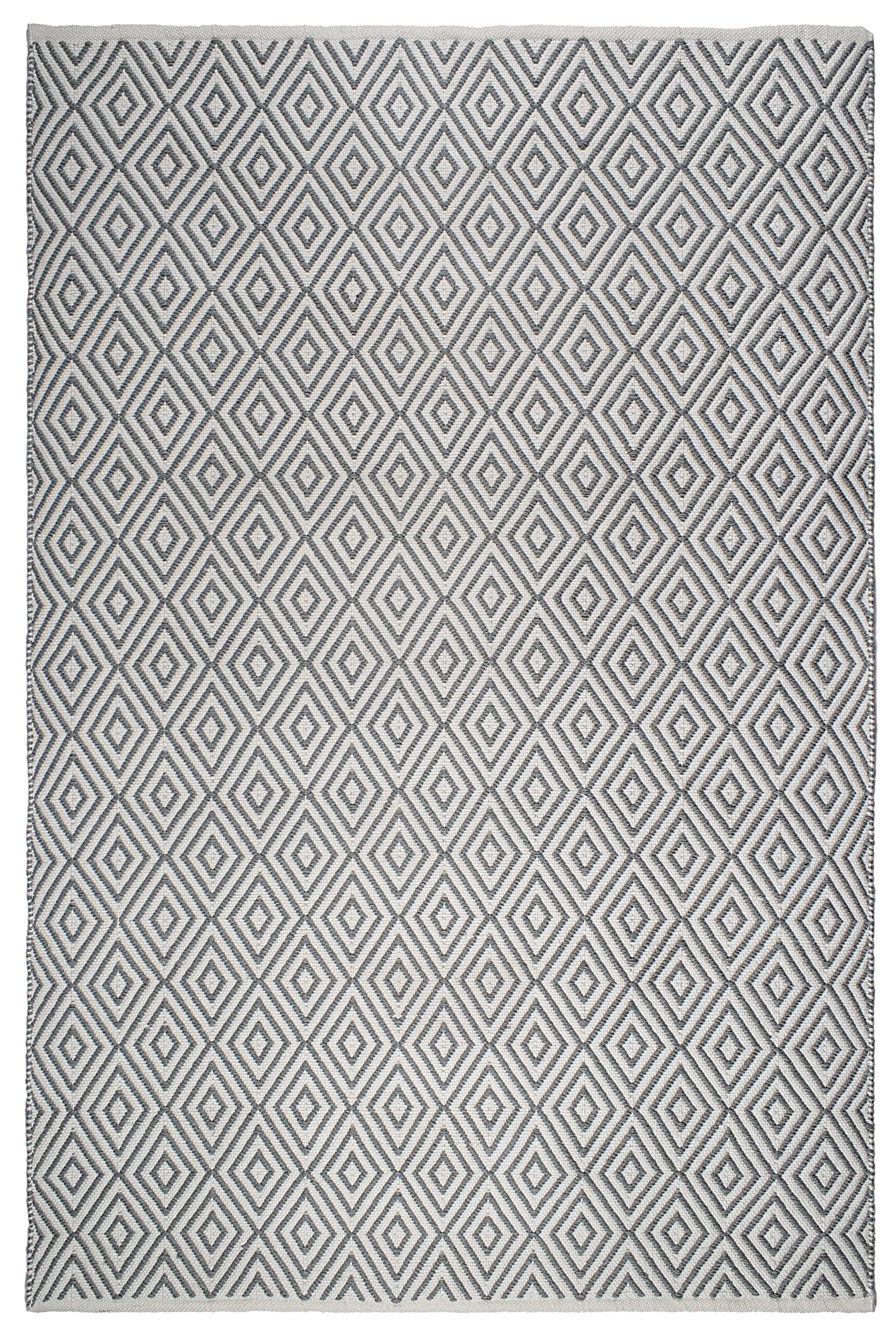 Fab Habitat Machine Washable Area Rug - Hand Woven Stain Resistant Pet Friendly Recycled Polyester - Diamond Pattern Gray & White 4x6 ft - Perfect for Bedroom & Living Room Decor