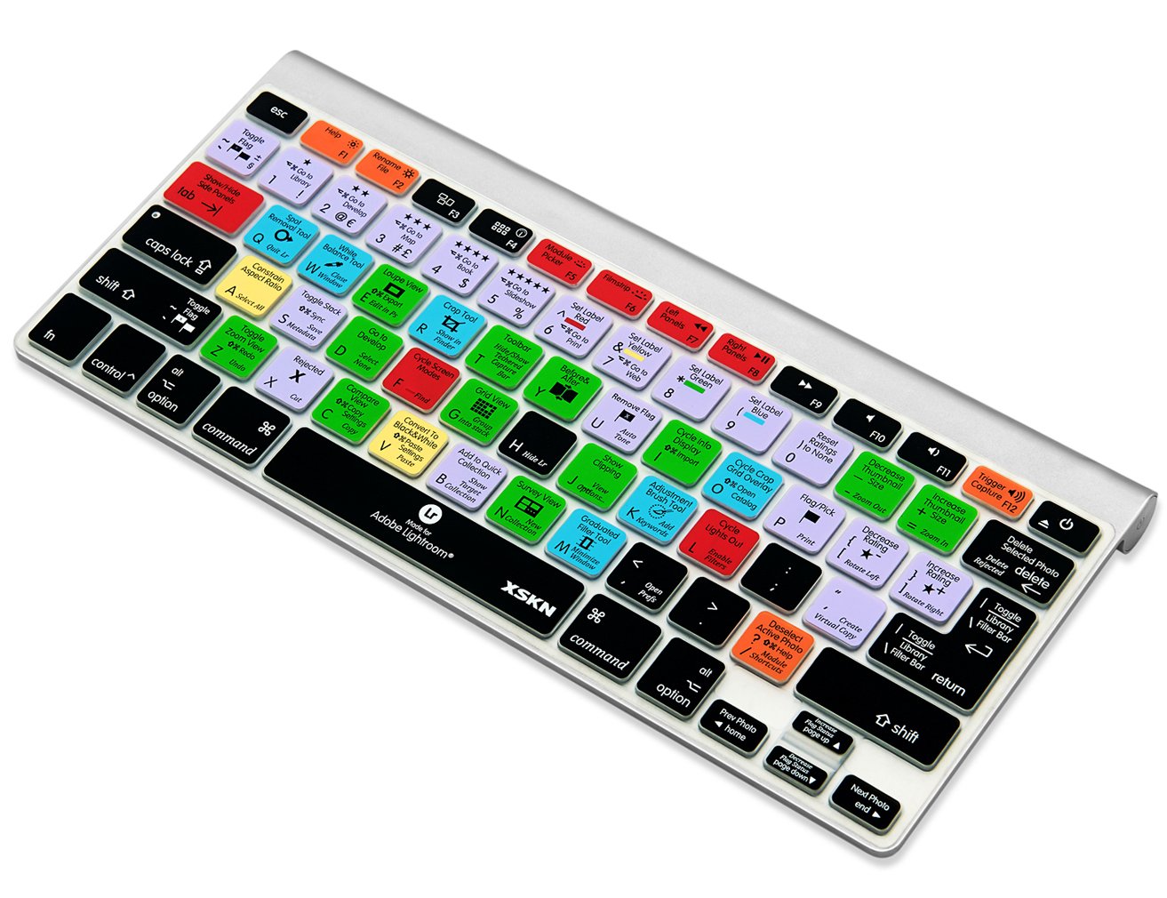 XSKN Adobe Lightroom Shortcuts Keyboard Cover for MacBook - Hot Keys Skin Compatible with MacBook Air 13 & MacBook Pro 13/15/17 (US/EU ISO Layout) - Perfect for Photo Editing & Digital Artists