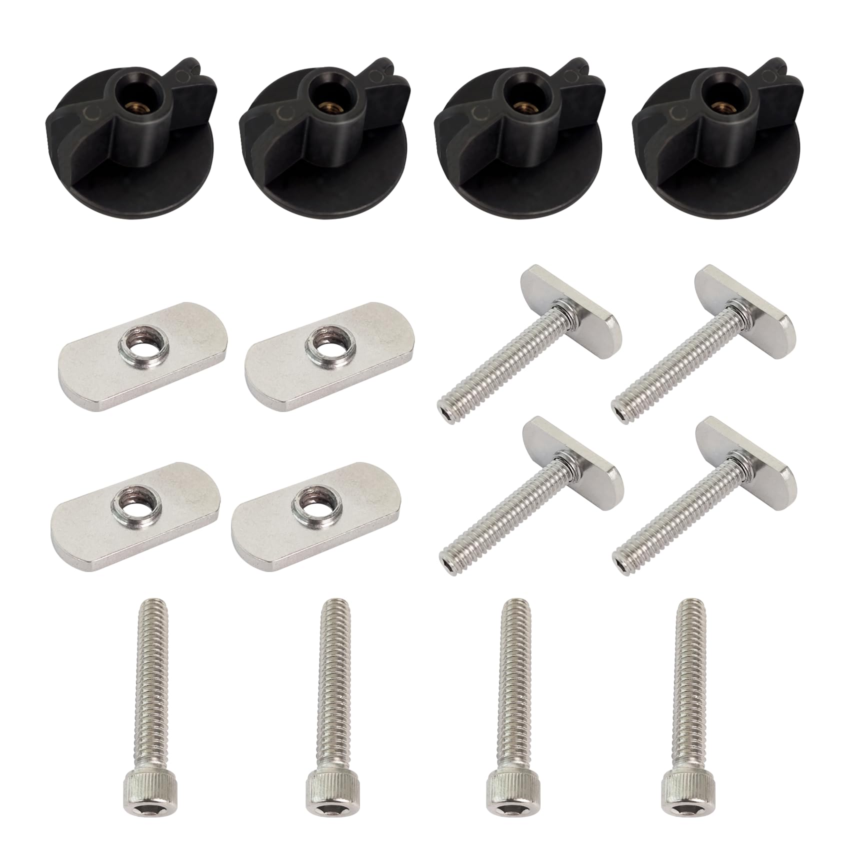 **9002 Kayak Knob Nuts Hardware Kit - Stainless Steel Kayak Rail Track Screws & Bolts for Canoe & Boat - Durable Outdoor Marine Parts & Tools for Kayaking & Water Sports**