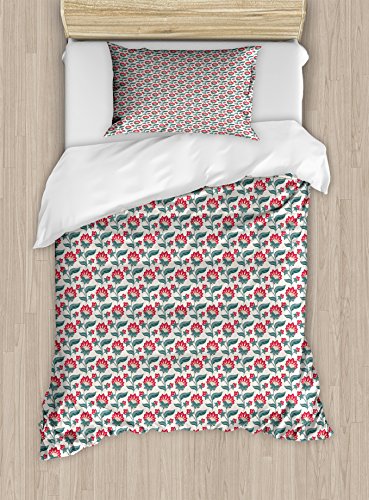 Dark Coral Teal Beige