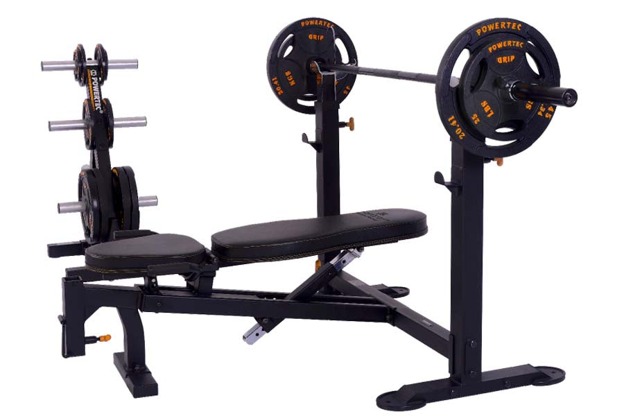 Powertec Workbench Olympic Bench - Heavy Duty Weight Bench for Home Gym Strength Training - Perfect for Powerlifting, Bodybuilding & CrossFit Workouts