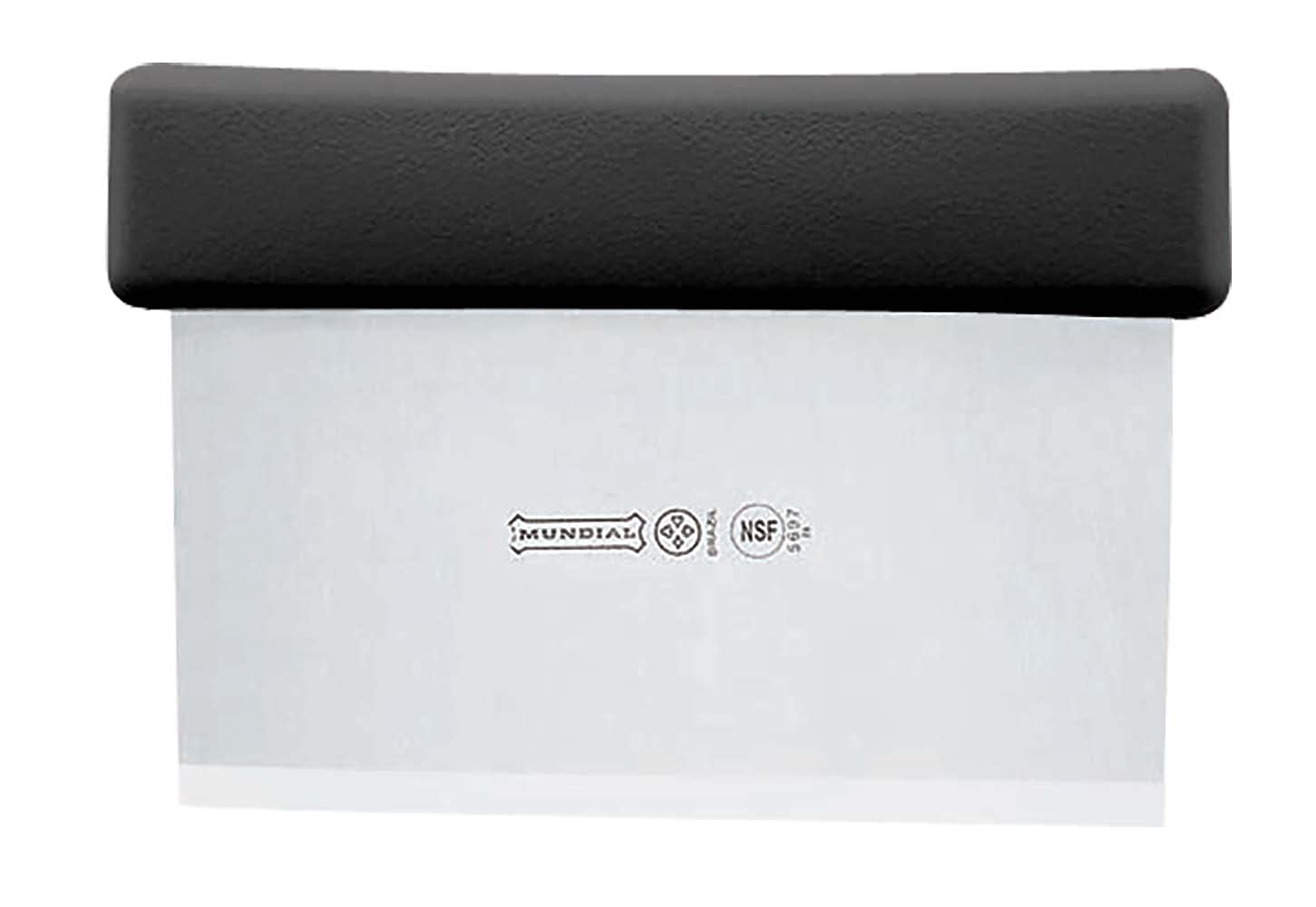Mundial 5697 6-Inch by 3-Inch Dough Cutter and Scraper - Professional Baking Tool for Pastry, Pizza Dough, and Cookie Making - Black Stainless Steel Blade with Comfortable Grip