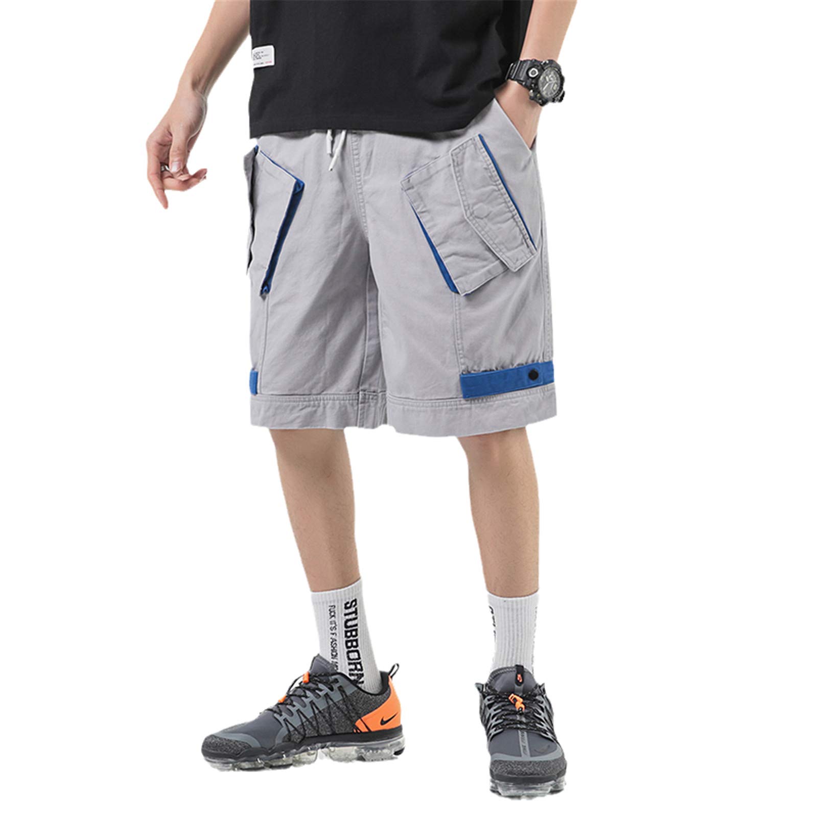 USTZFTBCL Men's Camo Cargo Shorts - Loose Fit Summer Streetwear Hip Hop Short Pants for Casual Wear & Outdoor Activities