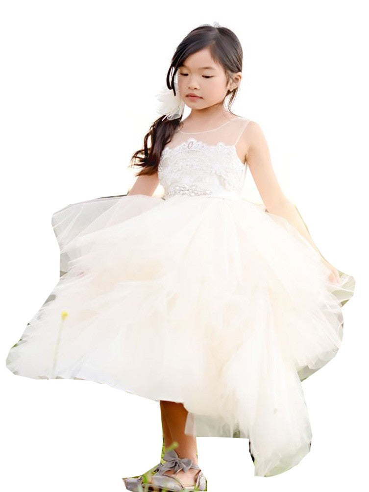 Ivory Beaded Applique Bridesmaid Dress for Big Girls - Sizes 8-16 | Elegant Formal Gown for Weddings, Prom & Special Occasions
