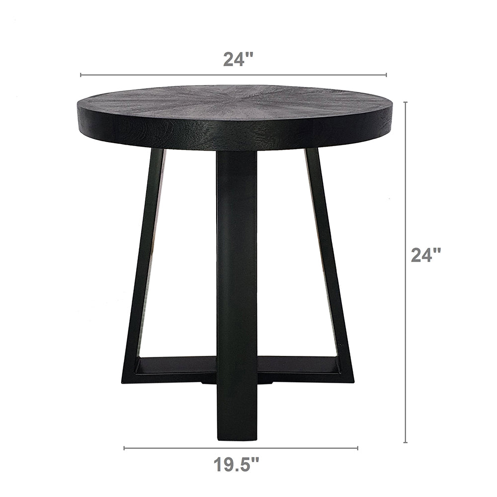 Modern Stella Side Table - Small Accent Table for Living Room, Bedroom & Office - Stylish End Table with Sturdy Metal Frame & Wooden Top - Perfect for Coffee, Books & Decor