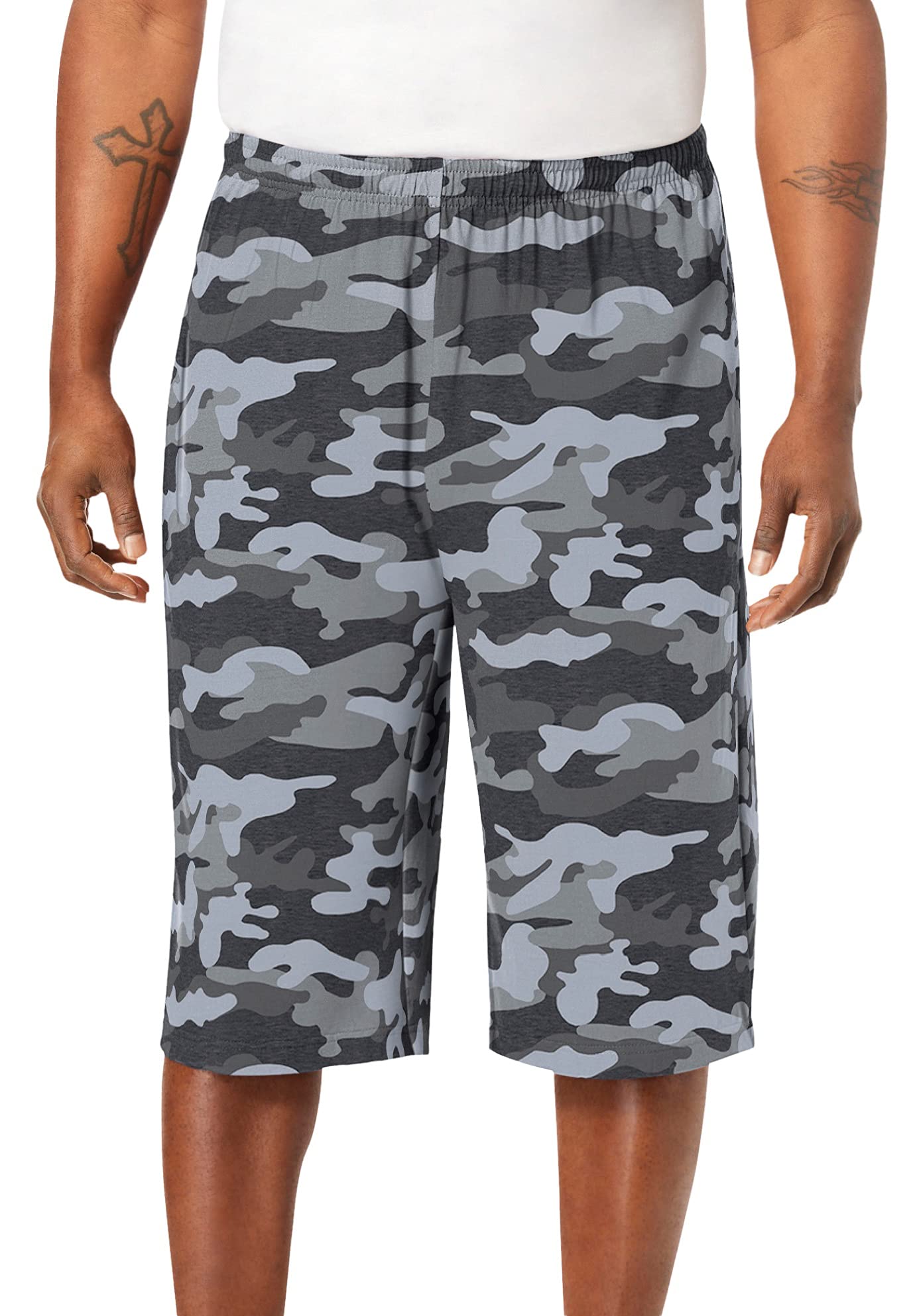 **KingSize Men's Big & Tall Lightweight Extra Long Jersey Shorts - Comfortable & Breathable for Summer, Workout, and Casual Wear**