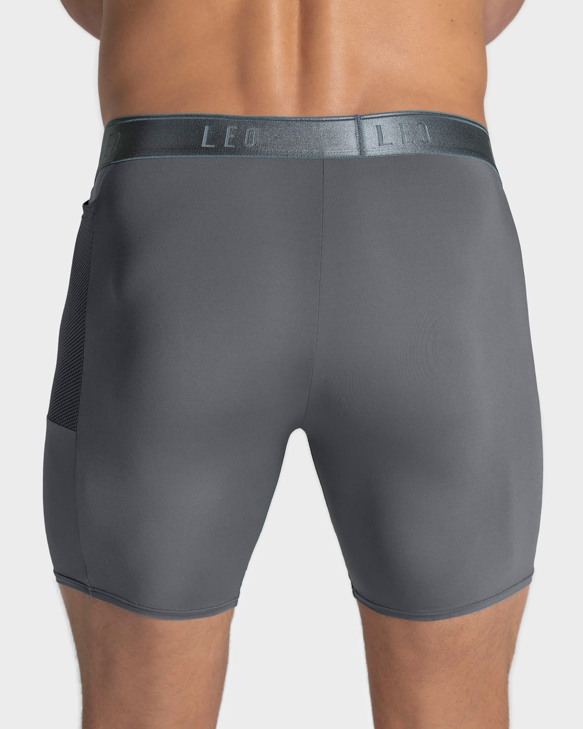 Breathable Long Athletic Boxer Briefs with Side Pocket - Moisture-Wicking Men's Underwear for Sports & Workout