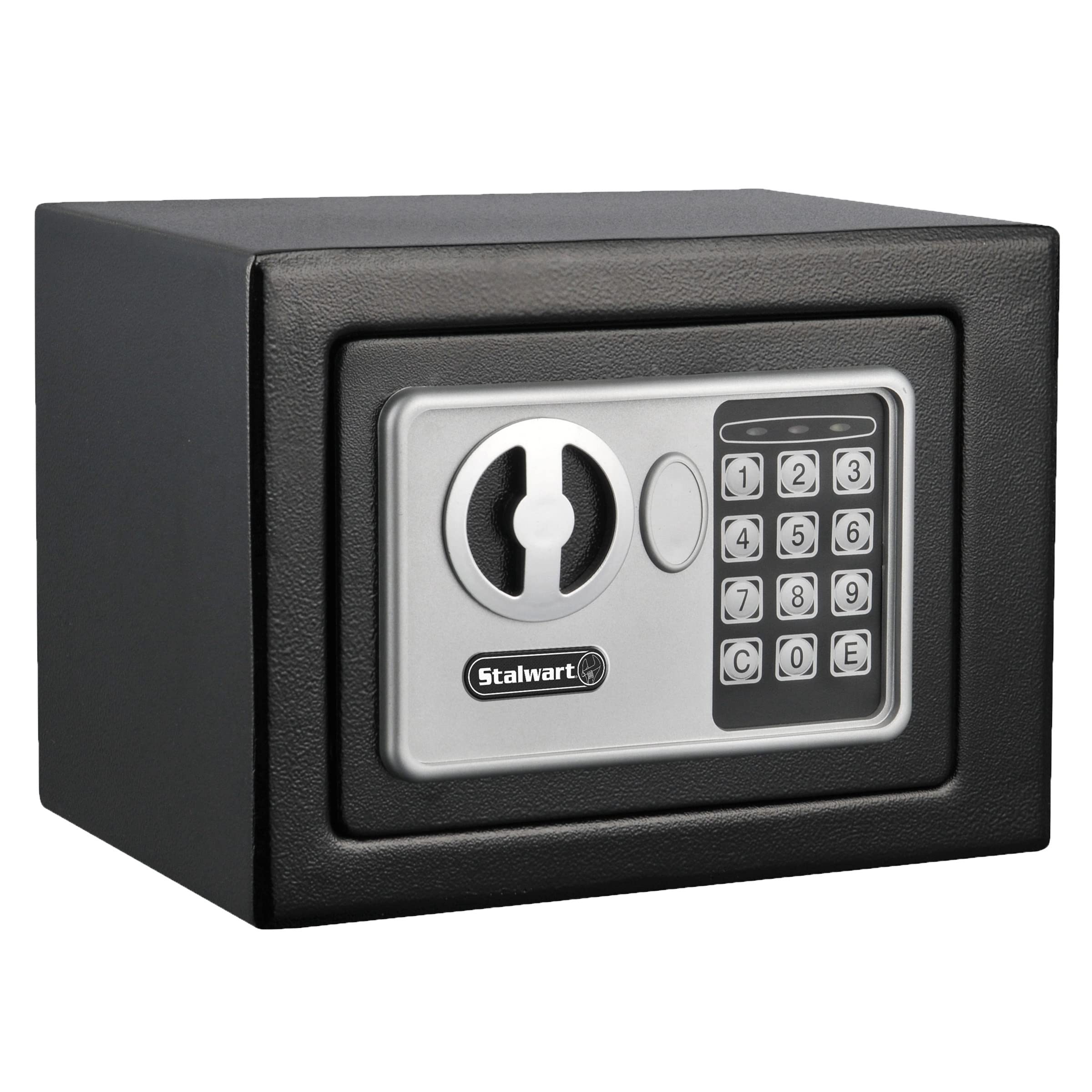 Stalwart Digital Security Safe Box for Jewelry, Cash & Documents – Compact Steel Lock Box with Electronic Keypad – Portable Home & Travel Safe for Hotels, Offices & Vehicles (Black) – Perfect for Home Security, Business Storage & Travel Protection