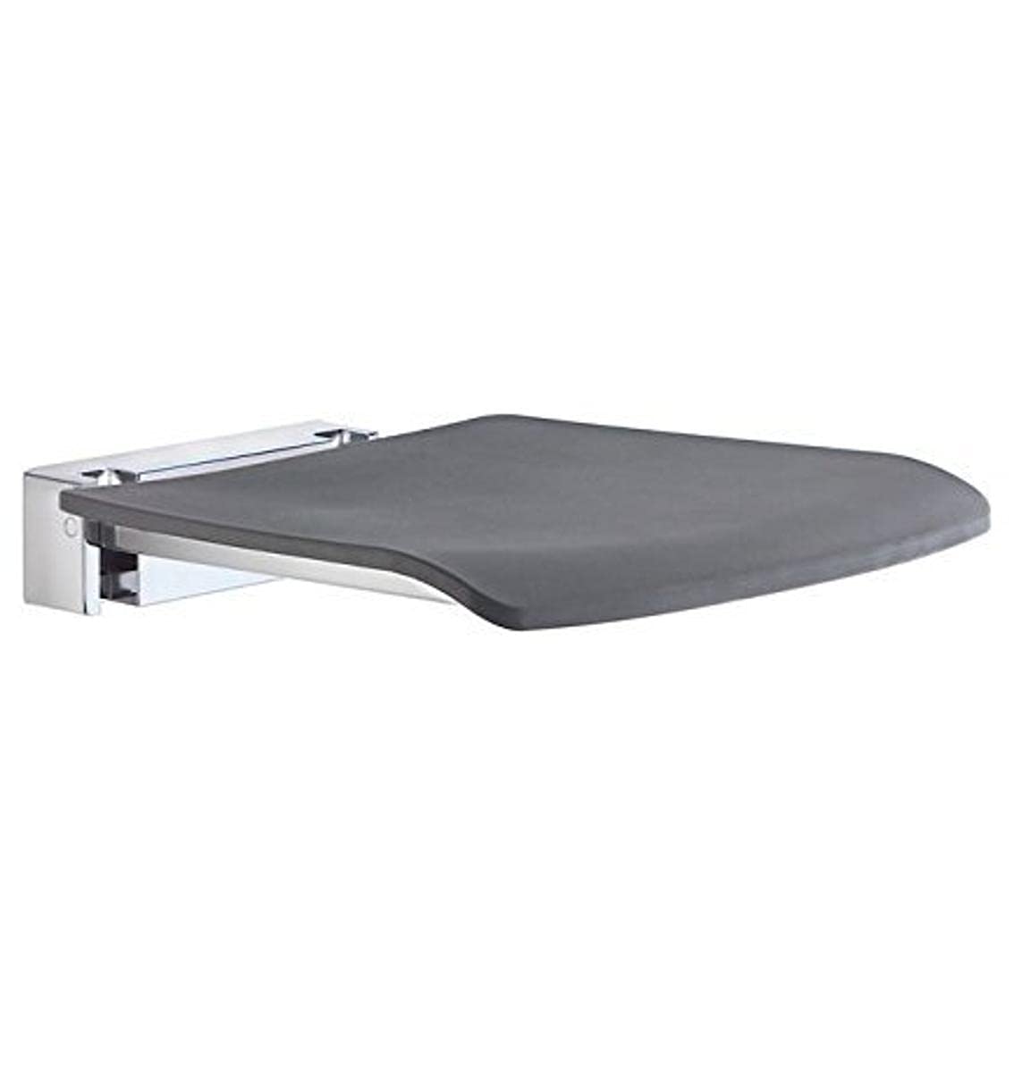 Smedbo FK414 Foldable Wall Mounted Shower Seat - Grey, Stainless Steel & Plastic Shower Chair for Elderly & Disabled - Bathroom Safety Seat for Seniors, Handicap Accessible (Use in Showers, Bathtubs, Nursing Homes)