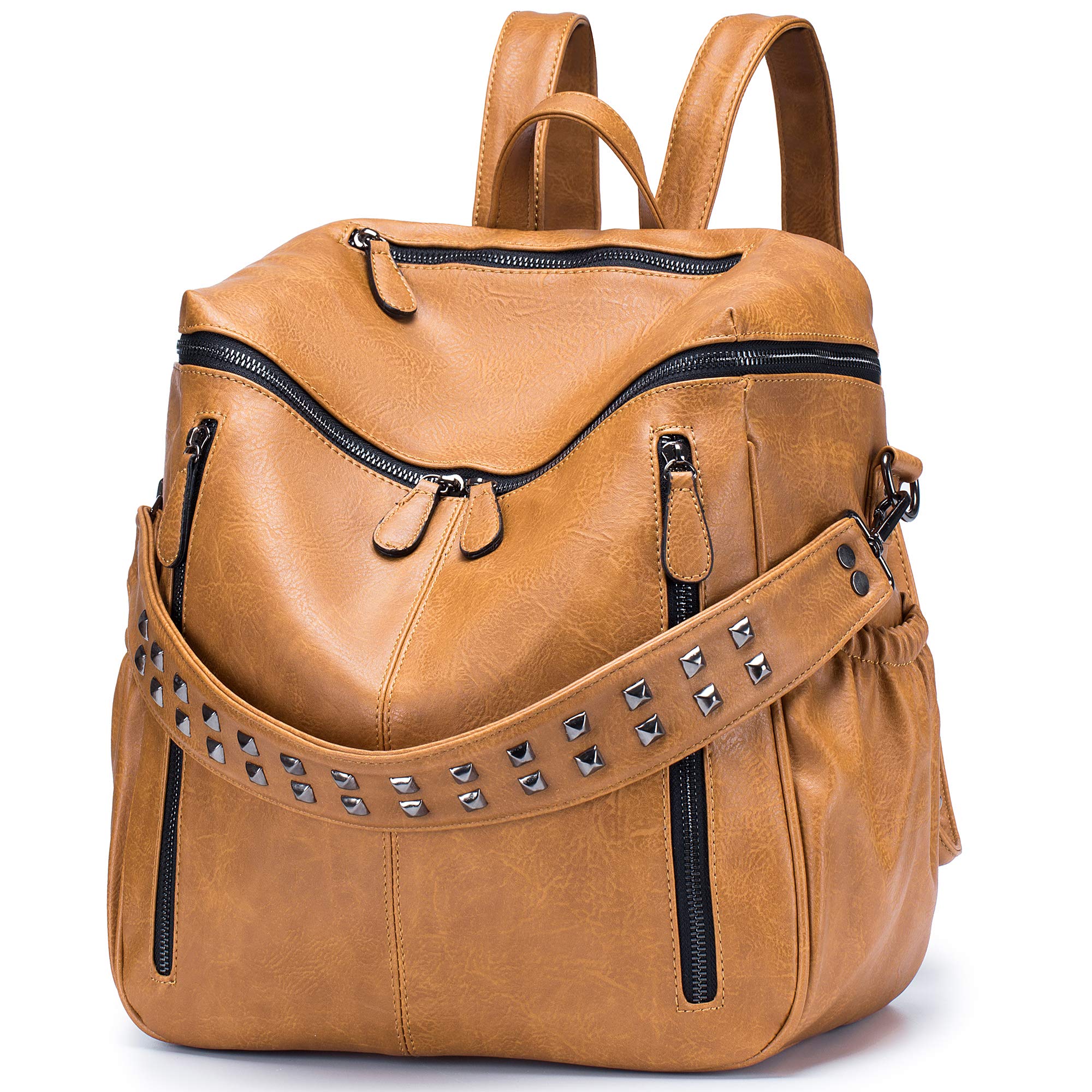 Roulens Women's Leather Backpack Purse - Large Fashion Shoulder Bag for Travel, Work & Daily Use | Stylish Ladies Backpack with Multiple Pockets for Commuting, College & Weekend Getaways