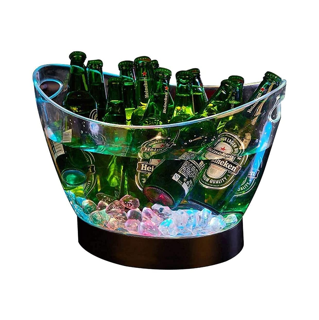 Color Changing LED Ice Bucket - Large Capacity Champagne & Beer Cooler with LED Lights for Bar, Nightclub, KTV, Party, Wedding, Home Use - Keeps Drinks Cold in Style
