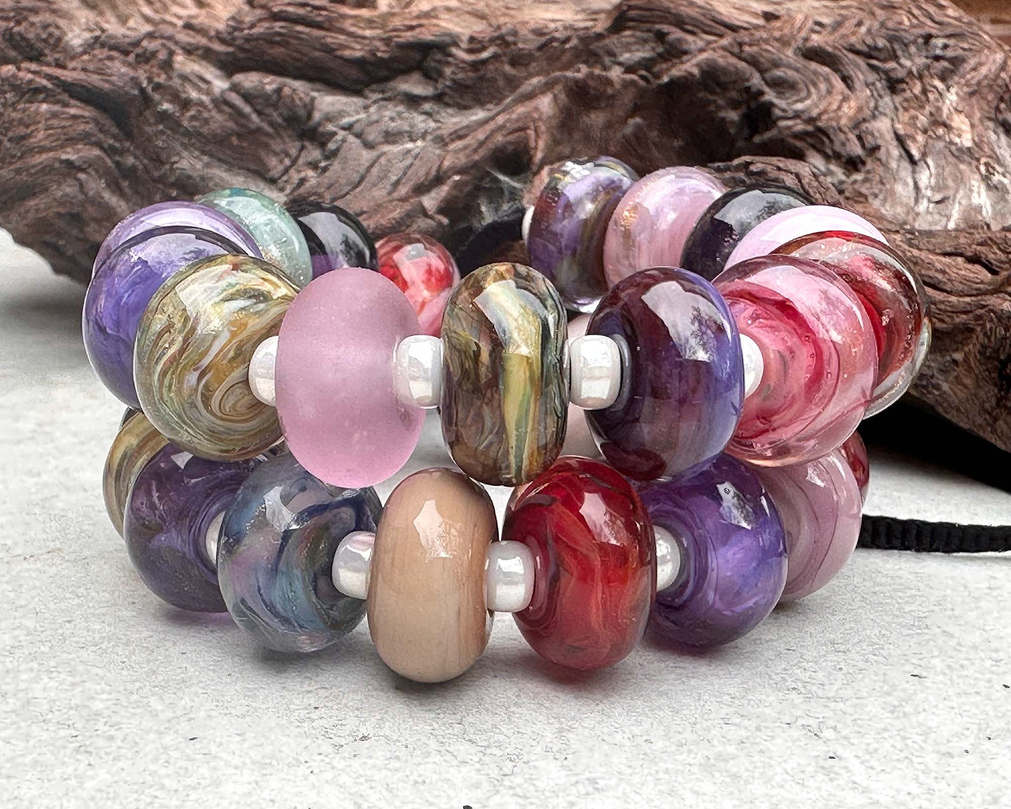 30 Multicolor Lampwork Glass Beads for Jewelry Making - DIY Bracelets, Necklaces & Craft Projects - SRA Certified