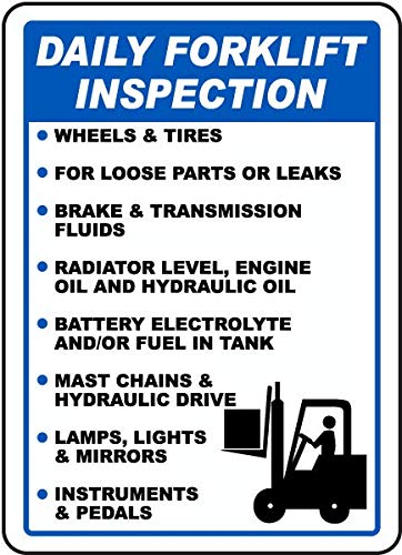 10 Pack Vinyl Safety & Warning Stickers - Warehouse Signs, Forklift Inspection Labels (10
