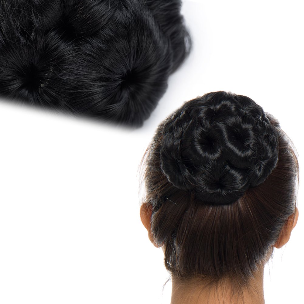 Scrunchy Updo Synthetic Hair Extensions - Straight & Wavy Hepburn Bun Headband Hairpiece for Women | Perfect for Parties, Weddings & Everyday Styling