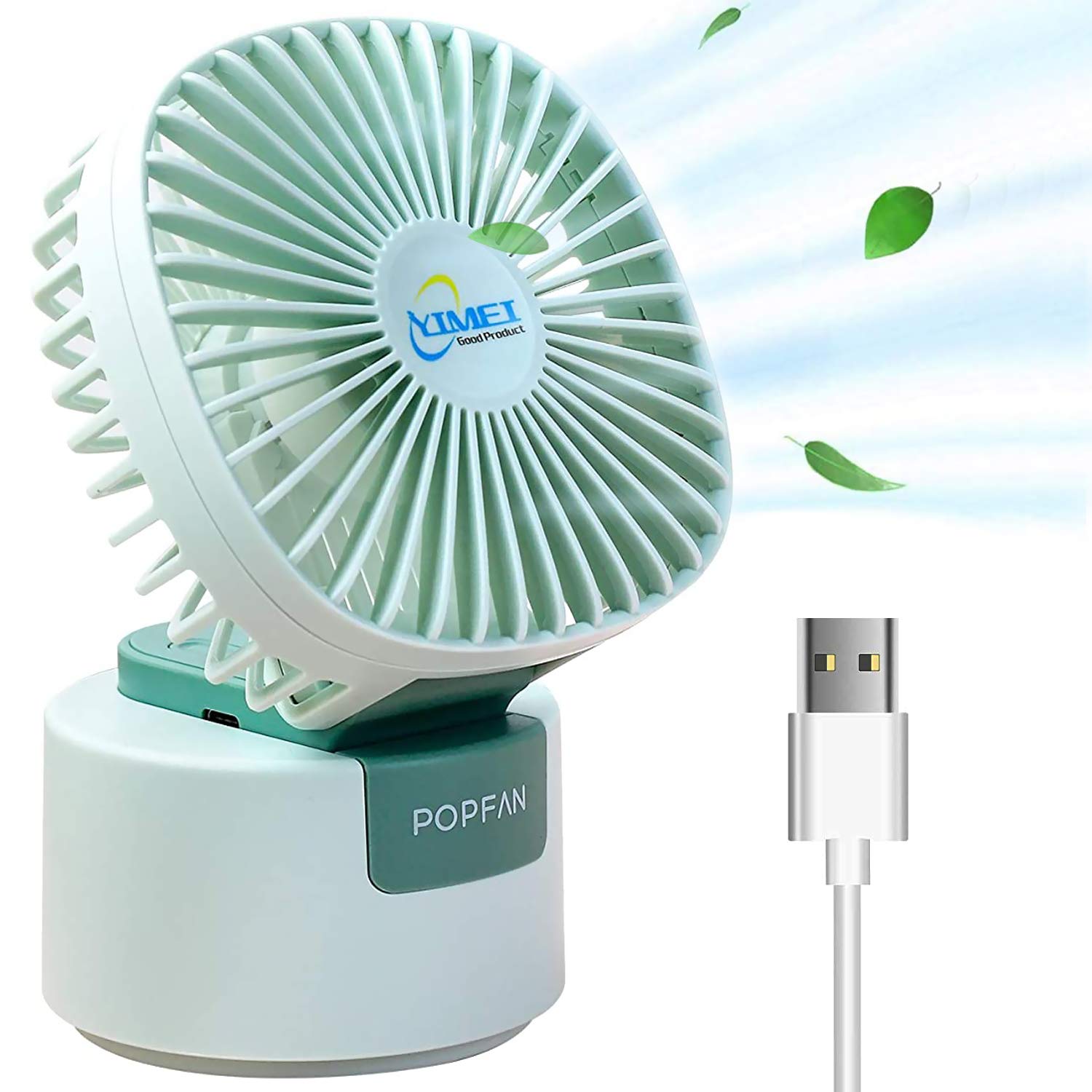 Mini Handheld Fan - USB Rechargeable Portable Desk Fan with 3 Speed Settings, Quiet Personal Cooling Fan for Home, Office, Travel | Perfect for Kids, Women, Bedroom & Outdoor Use