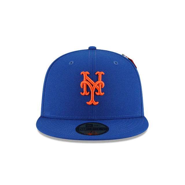 New York Mets Alpha Industry Blue 59FIFTY Fitted Baseball Cap for Men - Official MLB Hat for Games, Sports & Casual Wear