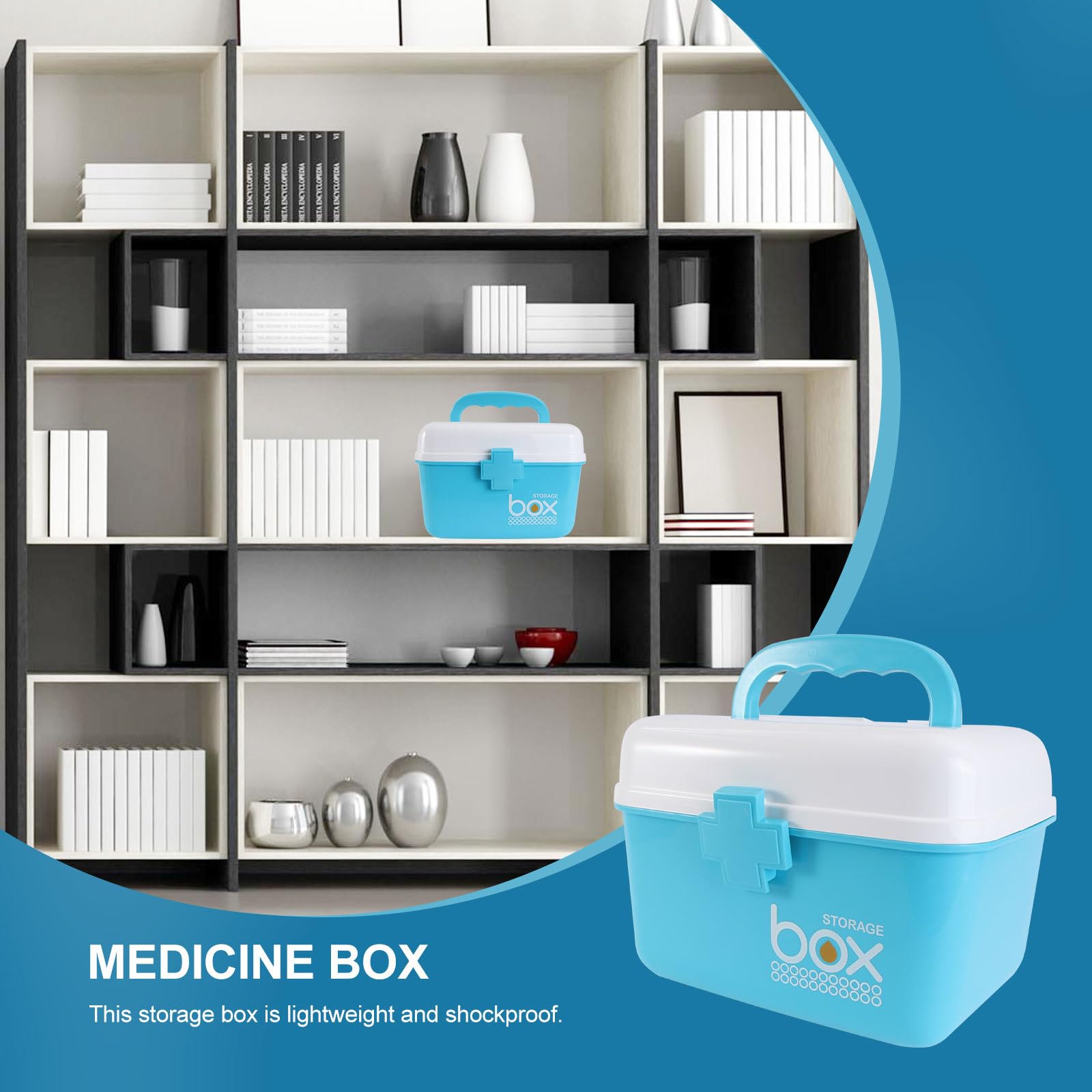 Zerodeko Portable Locking Medicine Storage Box with Handle - Secure Medication Organizer for Travel, Home & Office - Large Lockable Safe Box for Pills & Valuables