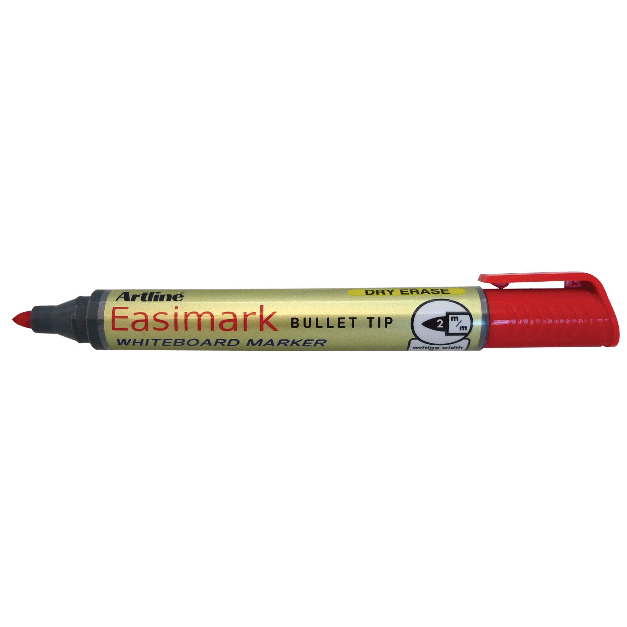 Artline 157 Easimark Whiteboard Marker - 2mm Bullet Tip, Red Ink, Pack of 12 - Perfect for Office Meetings, Classroom Teaching & Home Organization