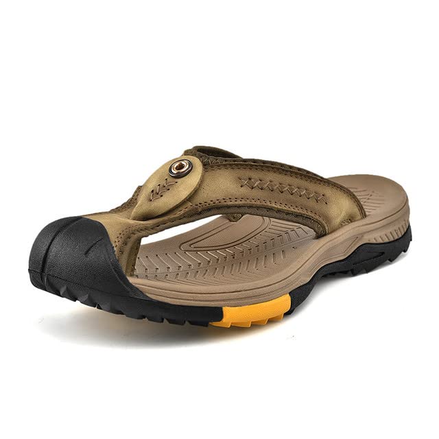 **Recyphi Men's Closed Toe Flip Flops - Summer 2022 Protective Toe Sandals for Outdoor, Beach & Casual Wear - Non-Slip Waterproof Slippers for Walking, Travel & Relaxation**