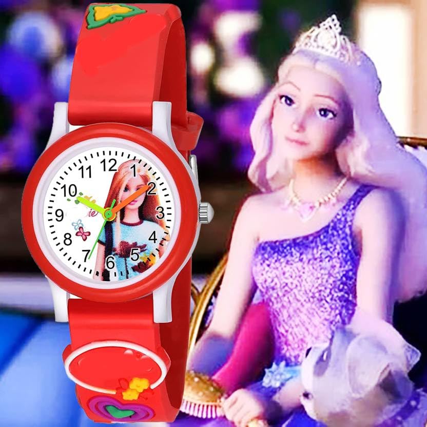 TONSY Girls Barbie Combo Watch Set - Pink & Red Digital Watch for Kids - Perfect for Birthday Gifts, School, and Playtime