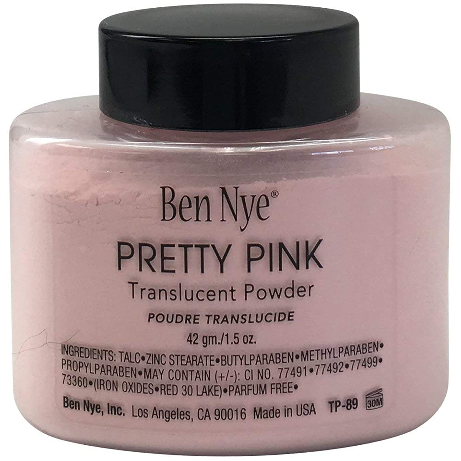 Ben Nye Pretty Pink Face Powder 1.5oz - Professional Makeup Setting Powder for Stage & Photography, Oil Control & Shine Reduction - Perfect for Bridal, Cosplay & Theater Performances