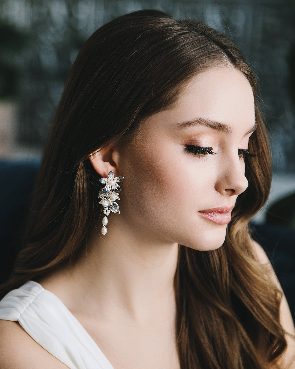 Rosalie Floral Drop Earrings for Women - Elegant Dangling Pearl Flower Jewelry - Perfect for Weddings, Parties & Special Occasions