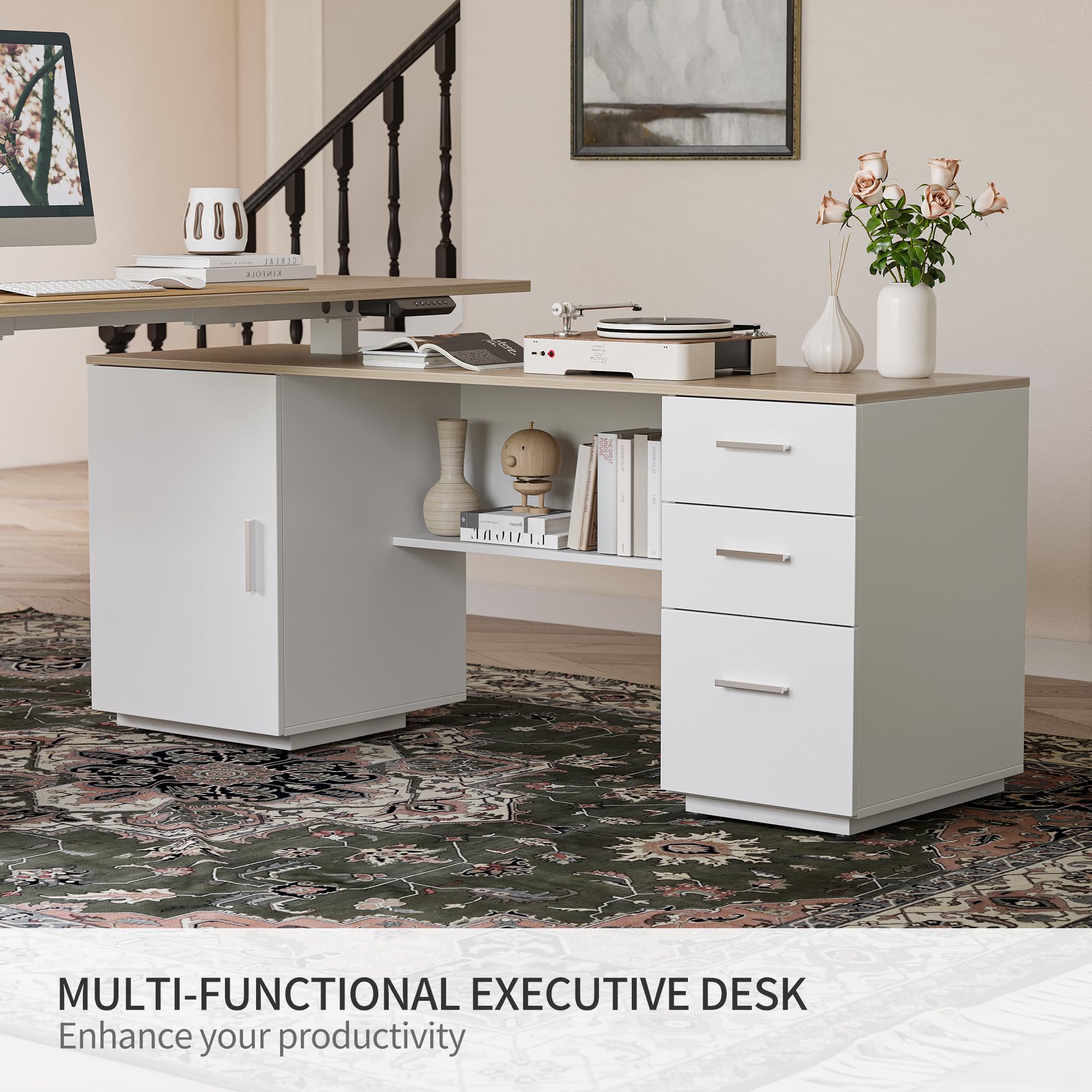 FEZIBO Electric Height Adjustable Standing Desk - 63