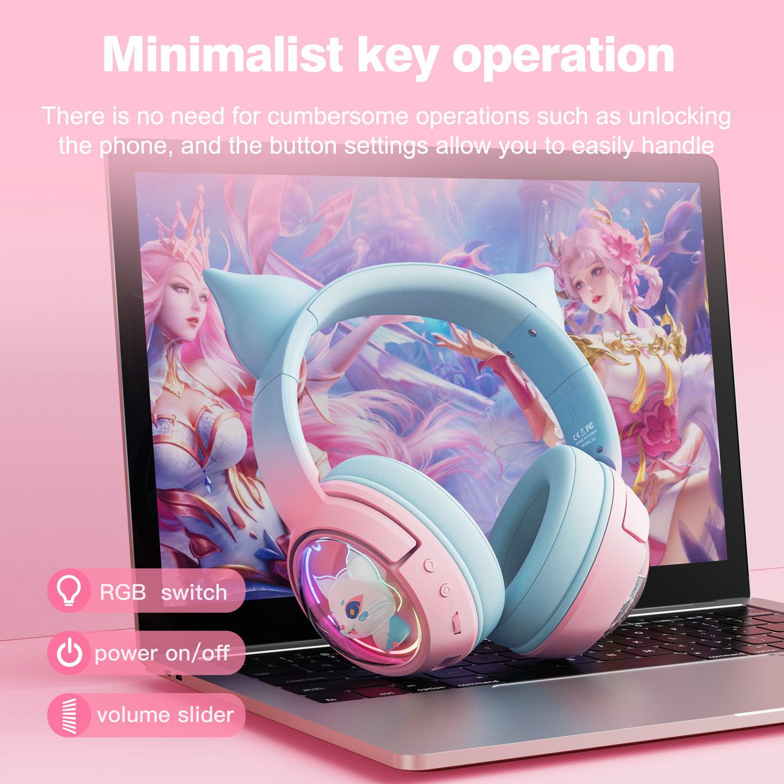 ONIKUMA B5 Gradient RGB Gaming Headset - 2.4G Wireless/Bluetooth/Wired 3-in-1 Mode with Microphone for PC, PS5, Xbox, Switch - Perfect for Gaming, Streaming & Online Meetings