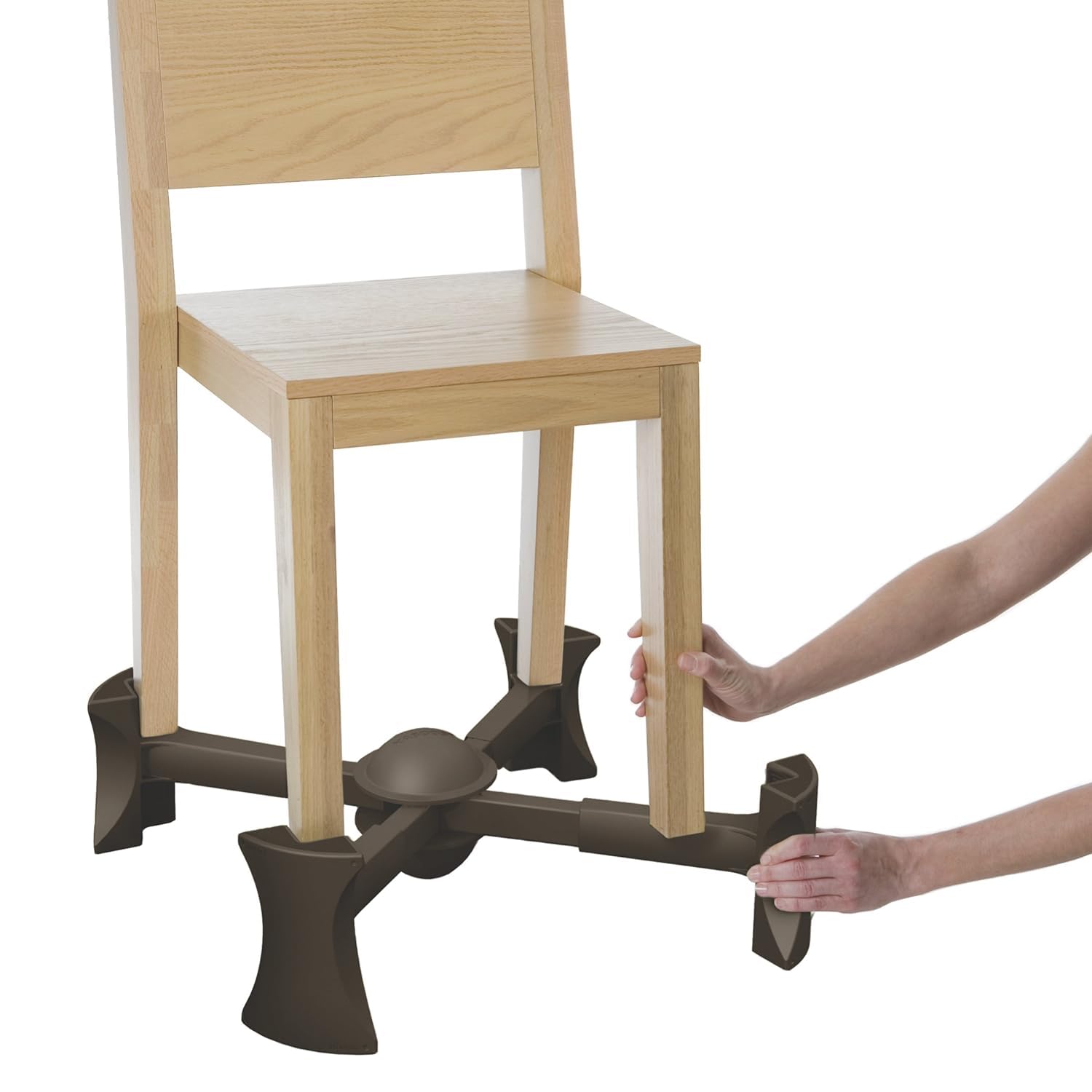 Portable Kitchen Chair Booster Seat for Toddlers & Adults - Chocolate Color, Under-Chair Design - Perfect for Dining, Travel & Home Use