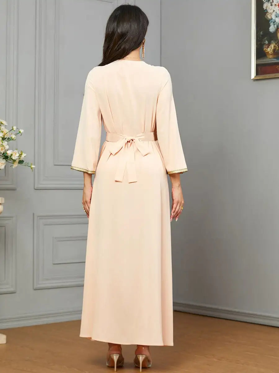 Elegant Embroidered Eid Dubai Caftan Dress for Women - Perfect for Special Occasions, Weddings & Festivals