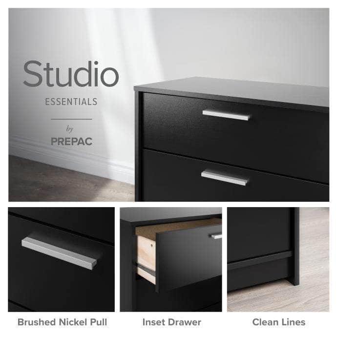 Studio Essentials 6-Drawer Tall Chest Dresser - 2 Color Options for Bedroom & Office Storage Organization
