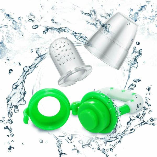 Safe-O-Kid® BPA-Free Baby Food Feeder – Non-Toxic Silicone Feeder for Fresh Fruits, Vegetables & Snacks – Ideal for Babies & Toddlers (Green, Pack of 2) – Perfect for Teething Relief & Healthy Snacking On-The-Go