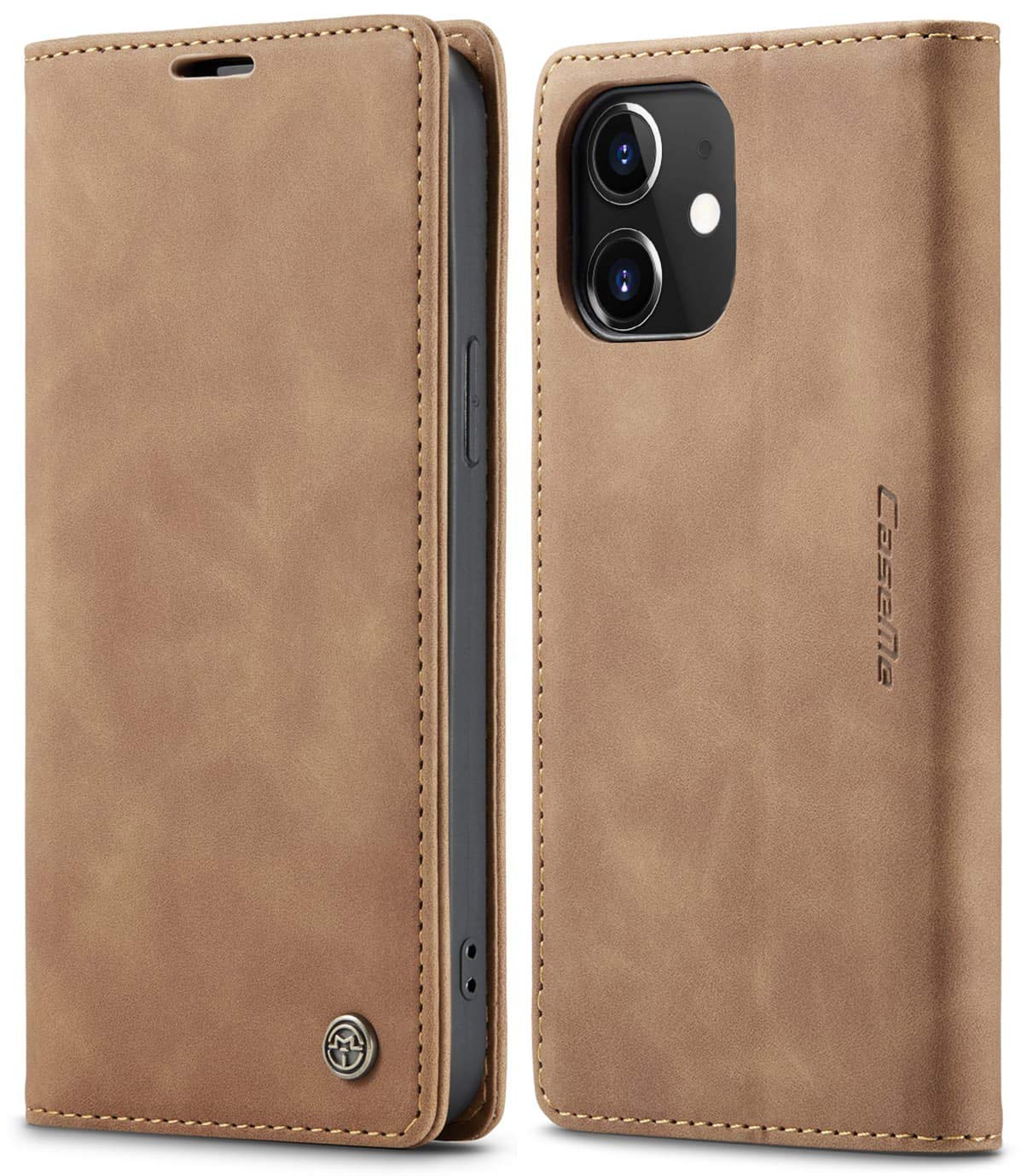 Premium Genuine Leather Wallet Case for iPhone 12 Pro Max (6.7 inch) - RFID Blocking Credit Card Holder with Magnetic Closure | Slim Protective Flip Cover | Perfect for Business Professionals & Daily Use (Brown, 2020 Model)