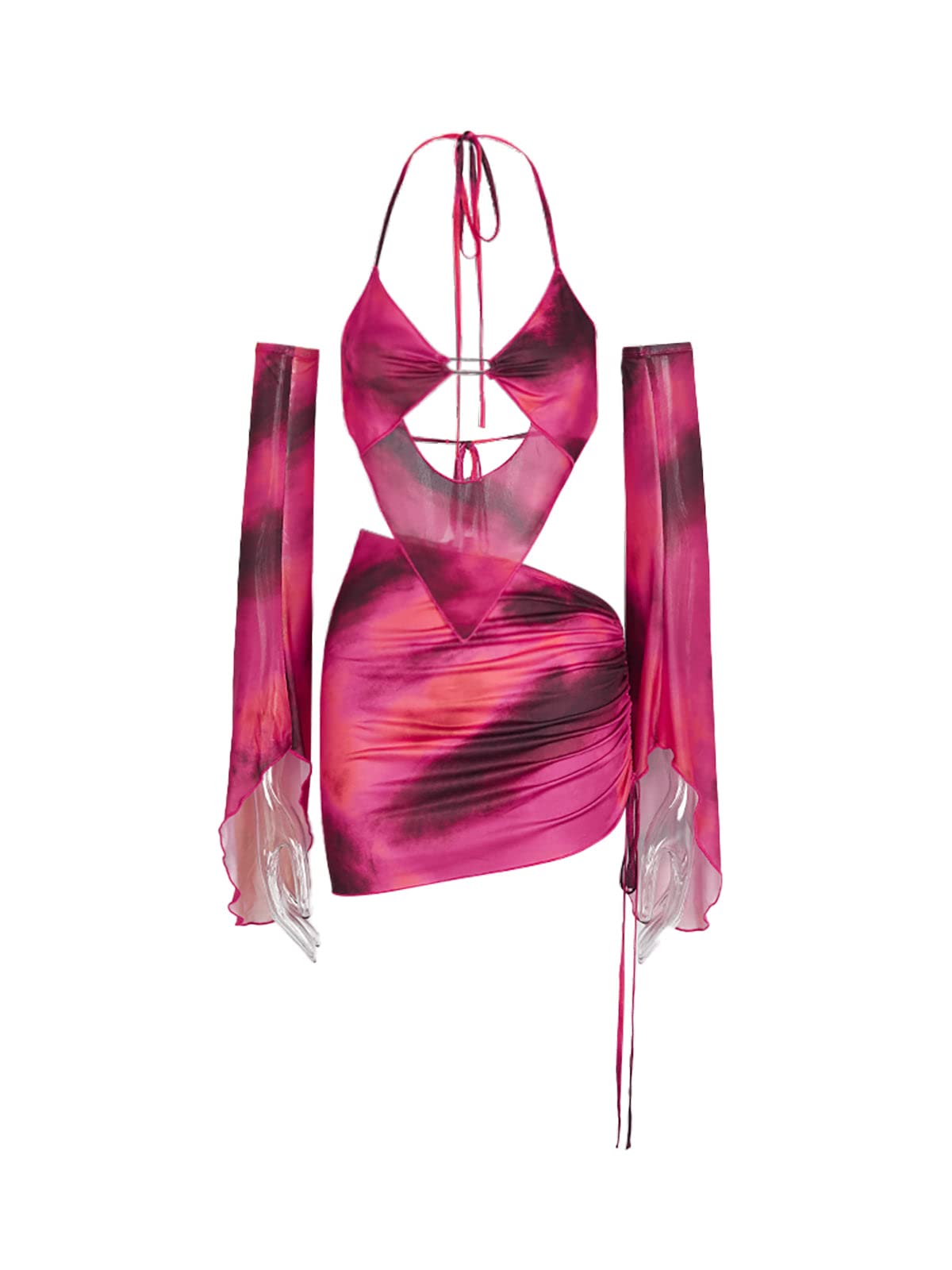 CAPE CLIQUE Women's Rave Outfit - Sexy Y2K 2 Piece Set with Long Sleeves for Summer Festivals, Birthday Parties & Club Wear | Perfect for EDM Concerts, Music Festivals & Nightclub Outings