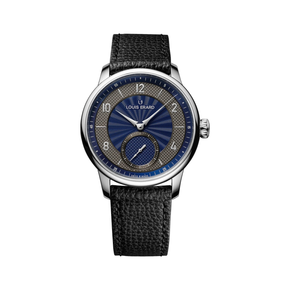 Excellence Petite Seconde Guilloché Watch - Anthracite Blue Dial - Luxury Dress Watch for Men & Women - Perfect for Business, Formal Events & Special Occasions
