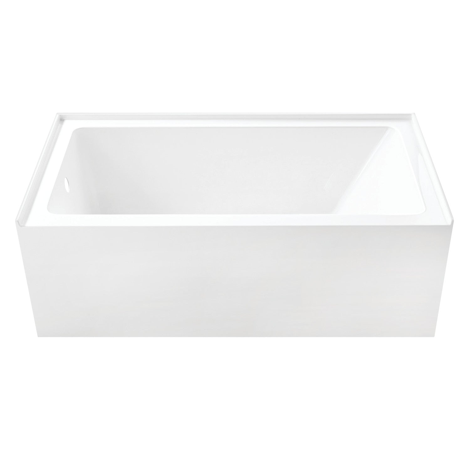 Aqua Eden 60 Inch Acrylic Rectangular 3 Wall Alcove Bathtub - Anti-Skid Surface, Left Drain, Glossy White | Freestanding Soaking Tub for Bathroom Remodel & Spa Relaxation