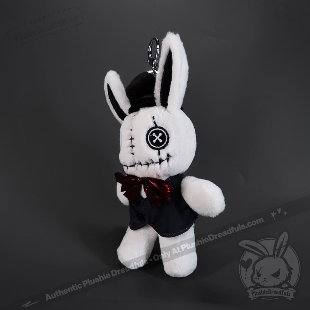 Victorian Style White Rabbit Plush Keychain - Cute Bunny Keyring Accessory for Bags, Backpacks & Gifts | Perfect for Alice in Wonderland Fans & Collectors