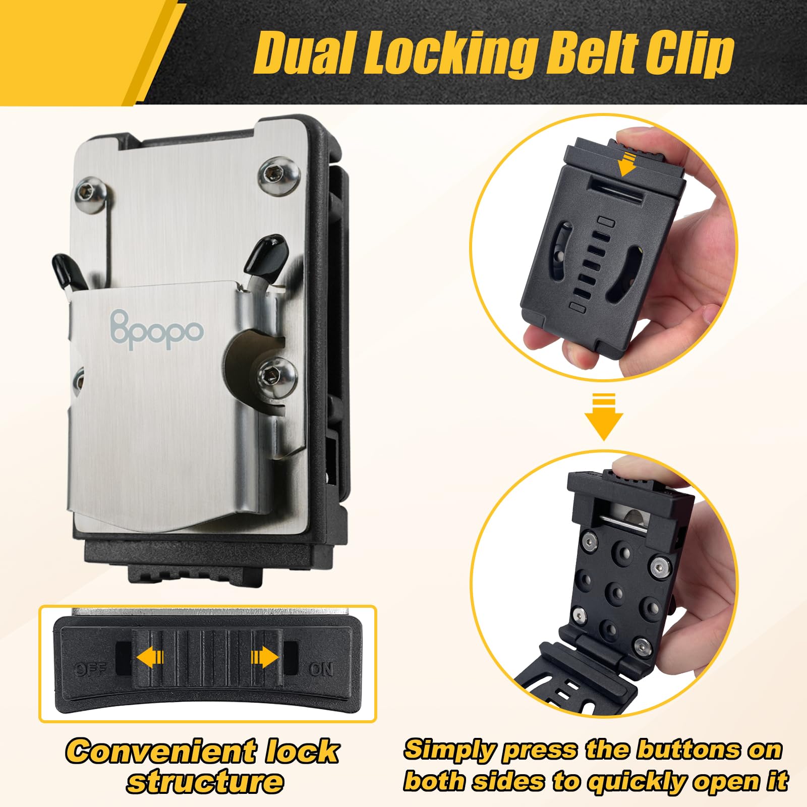 Heavy Duty Drill Holder Belt Clip - Secure Holster for Cordless Drill Driver & Tape Measure - Quick Access Electric Drill Clip Fits Up to 2.1
