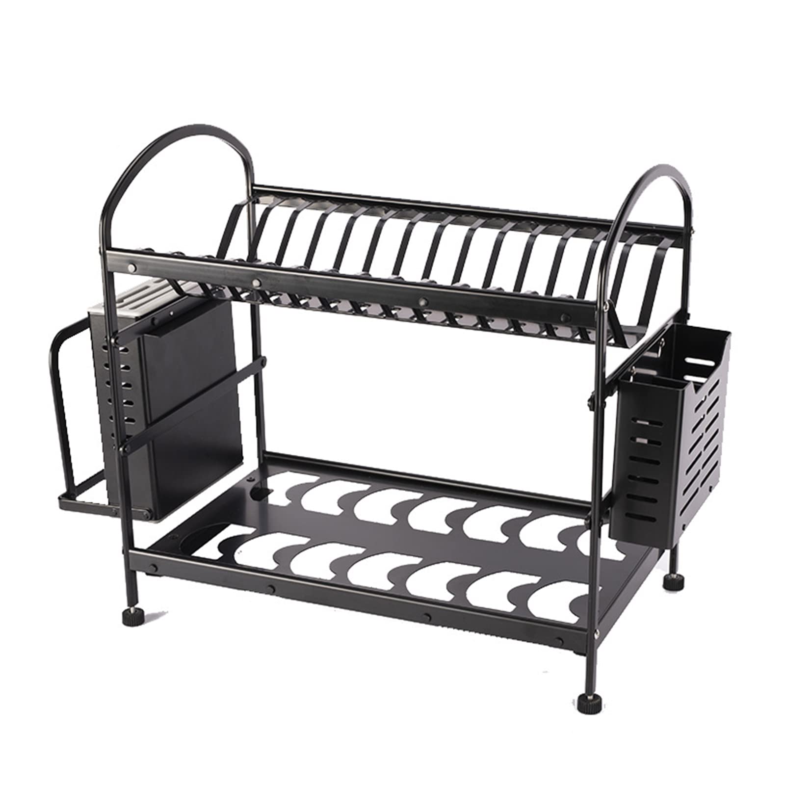 YTCYKJ Aluminum Dish Rack with Drainboard & Removable Cutlery Holder - Large Capacity Kitchen Counter Organizer for Plates, Cups & Utensils | Perfect for Small Spaces & Apartment Kitchens
