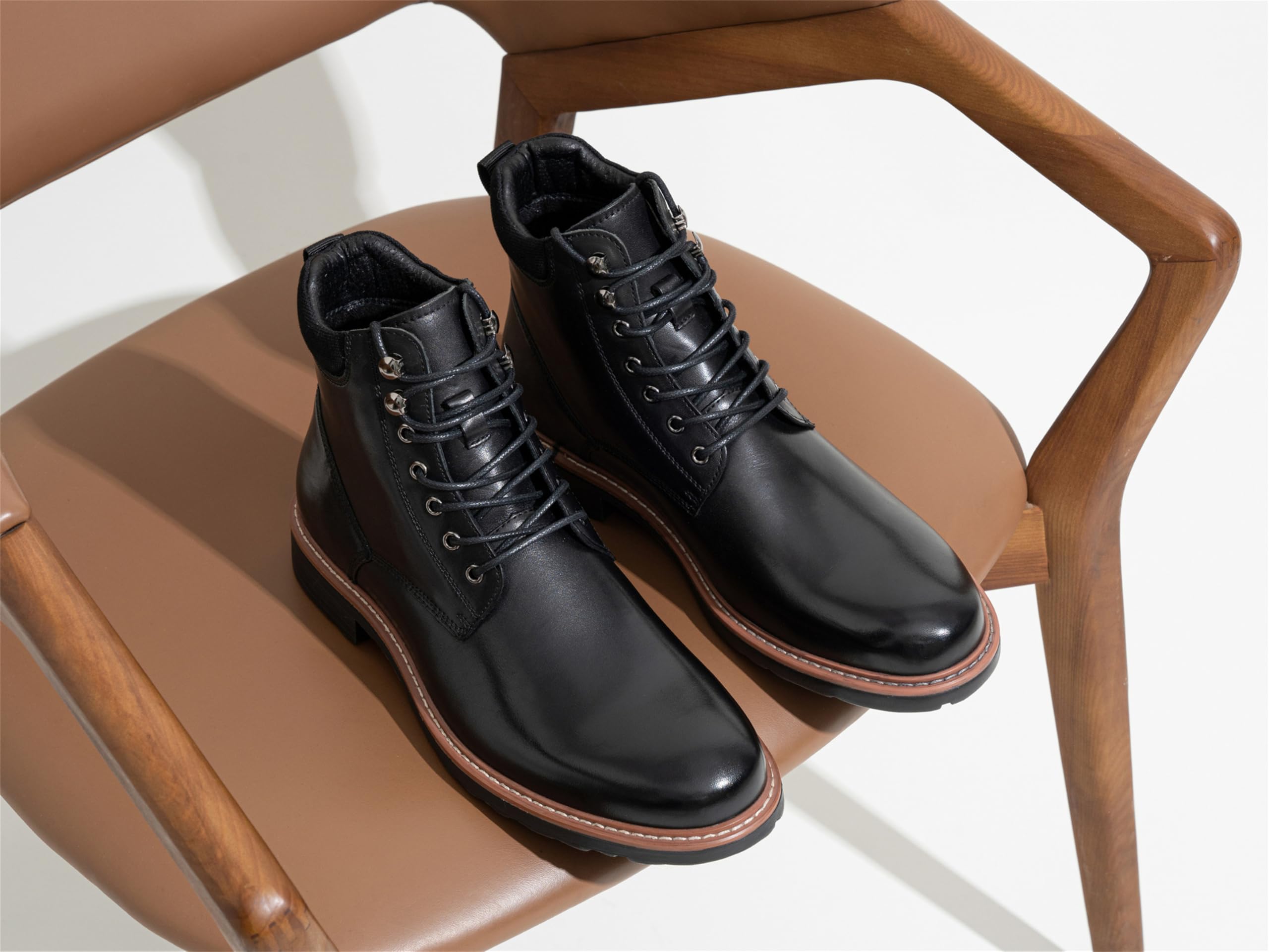 Premium Men's Leather Dress Boots - Formal Chukka Boots for Business & Office Wear | Comfortable & Stylish Men's Boots for Work, Weddings & Professional Occasions