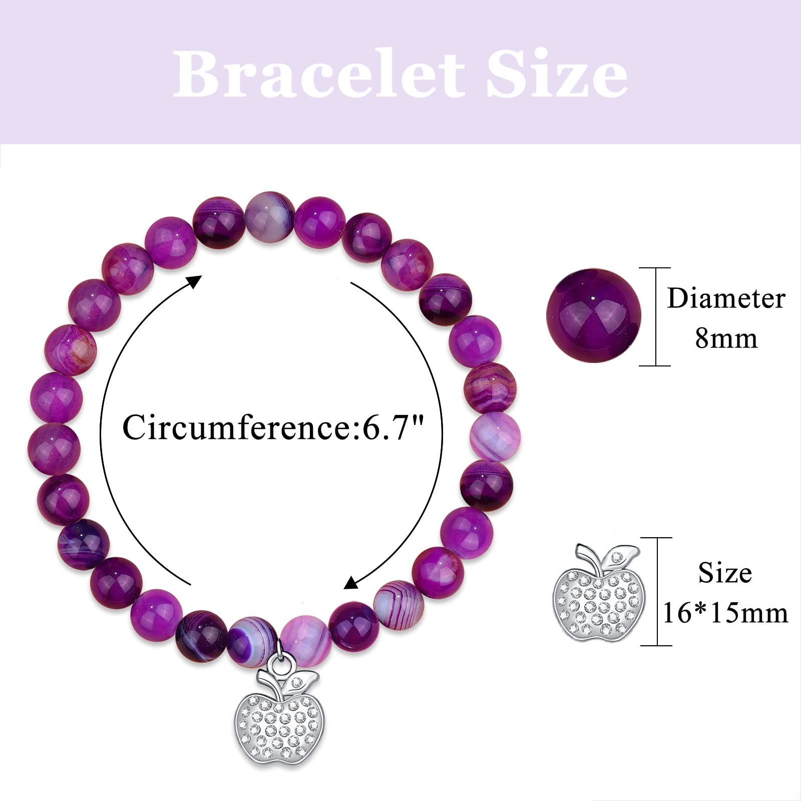 UPROMI Stretch Bracelet for Women - Teacher Appreciation Gift, Birthday, Retirement, Thank You Present - Perfect for Teachers Day, Classroom, School Events