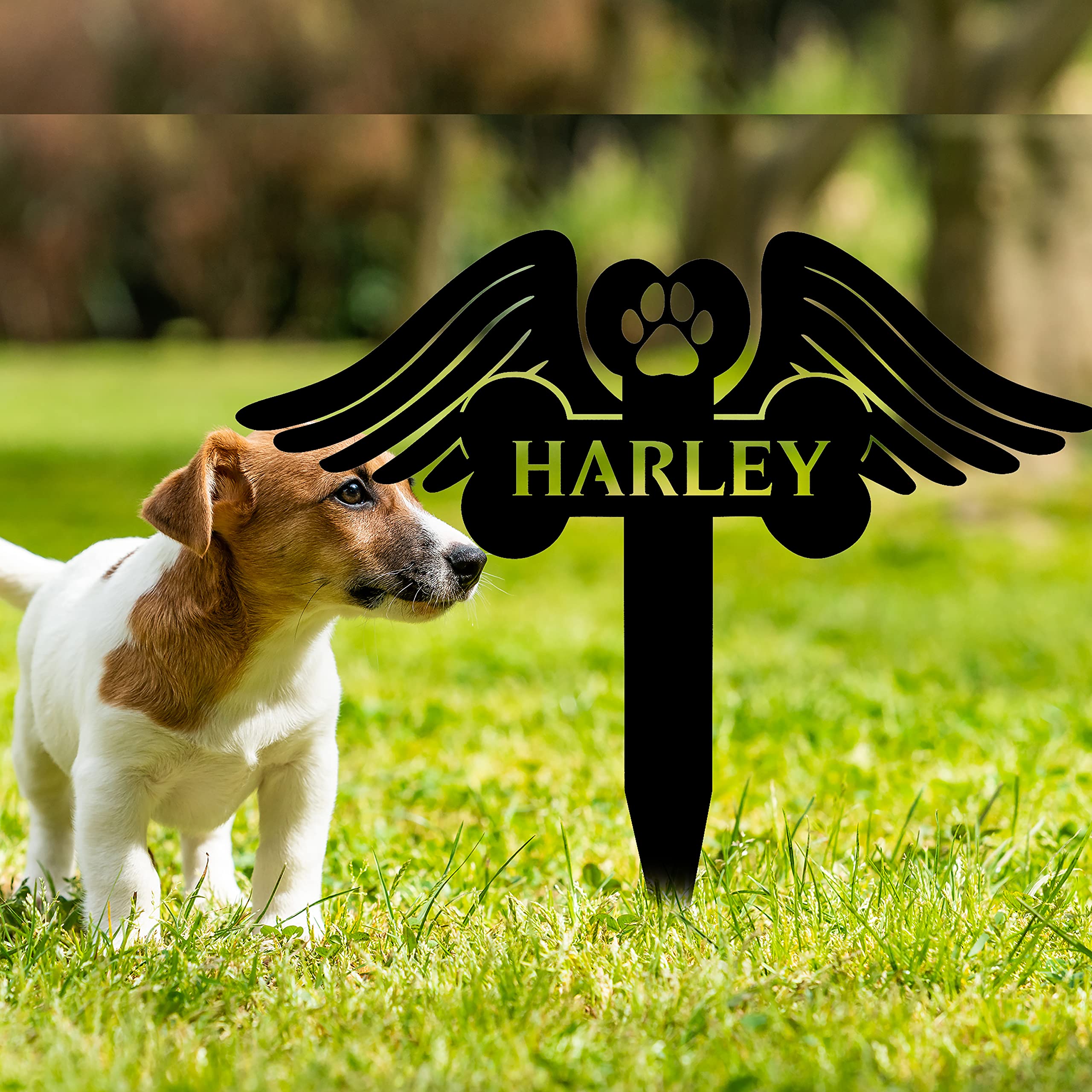 Personalized Dog Memorial Grave Stake - Custom Pet Memorial Sign & Cross for Sympathy Gifts | Perfect for Pet Graves, Backyard Memorials & Remembrance Gardens