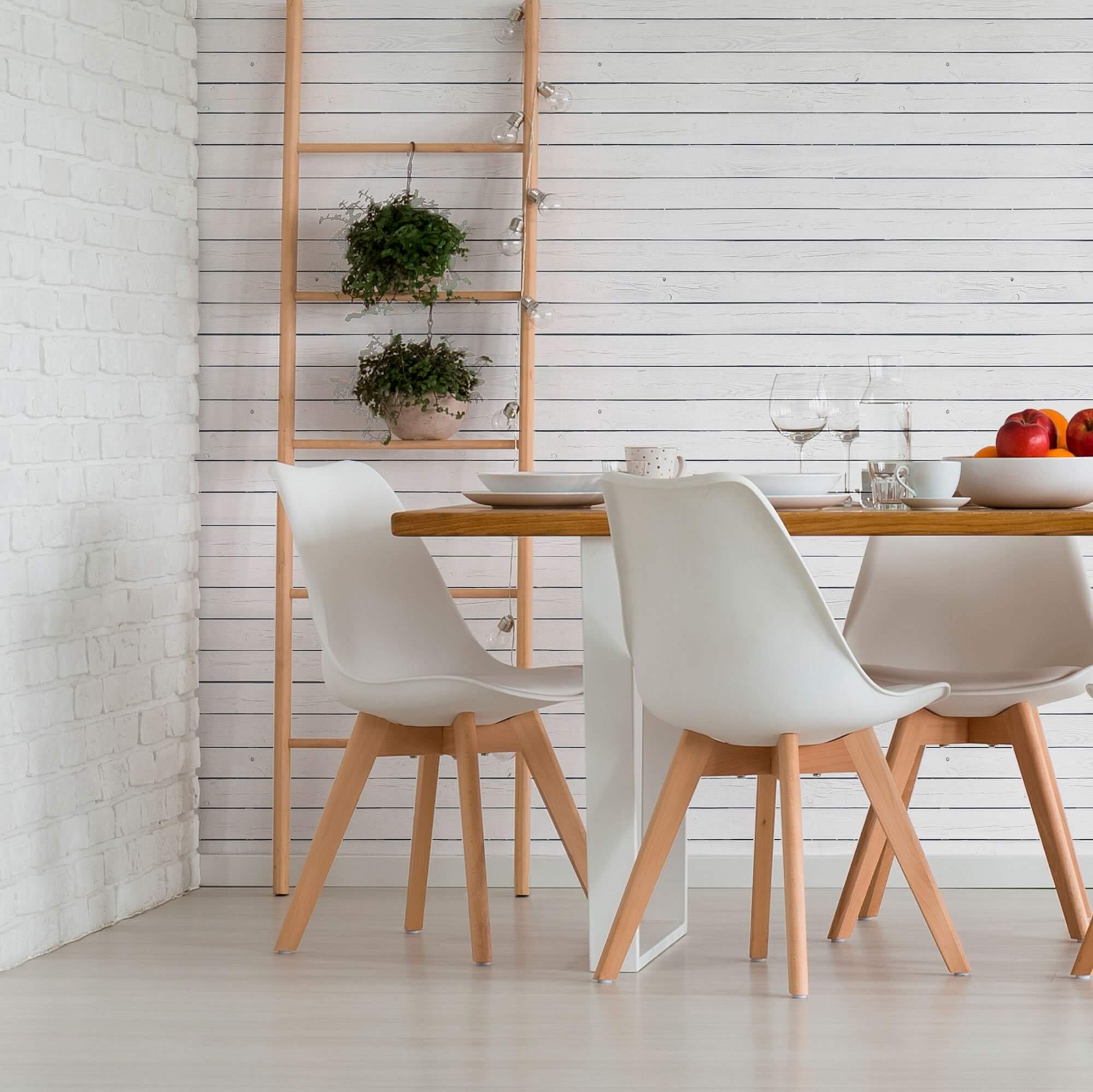 White Shiplap Textured Peel and Stick Removable Wallpaper - Self-Adhesive Wall Covering for Bedroom, Living Room, Kitchen & Home Decor - Easy DIY Installation & Damage-Free Removal - 365c