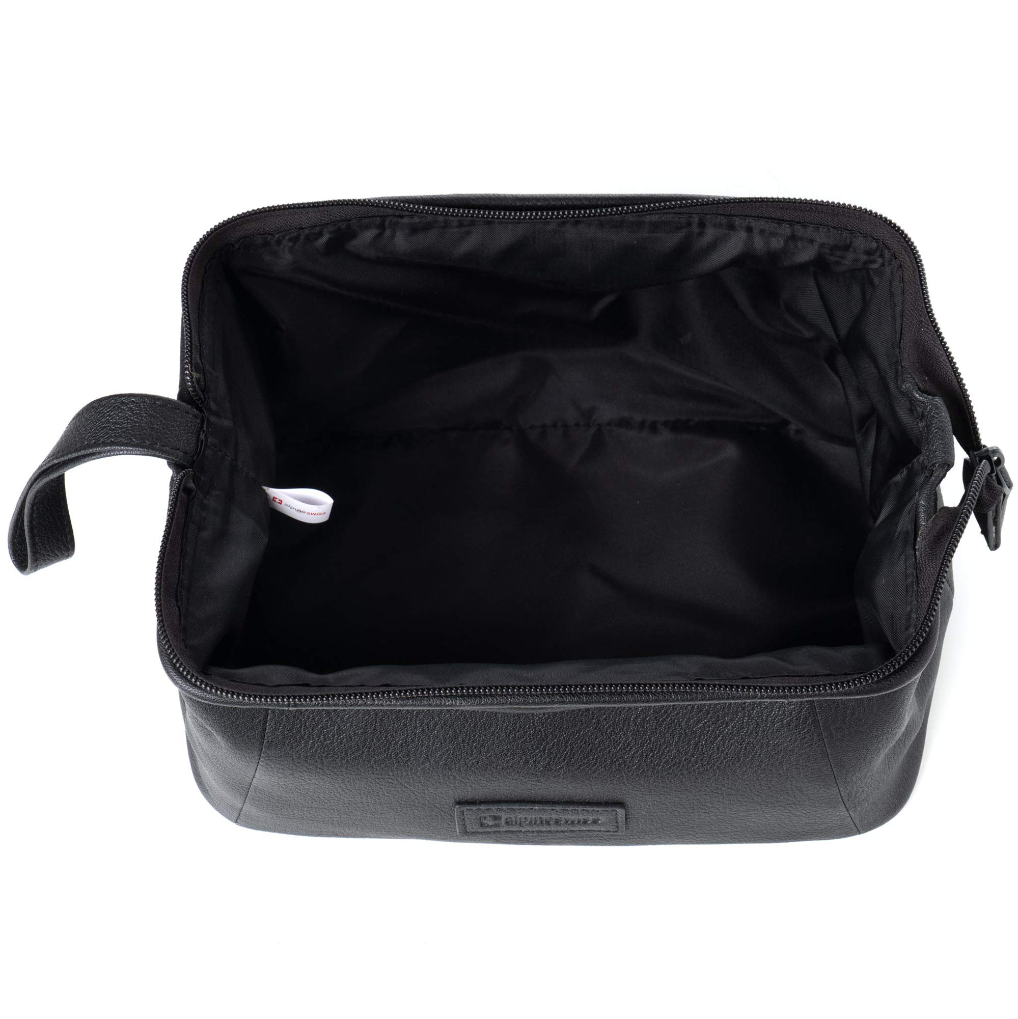 Premium Genuine Leather Dopp Kit - Alpine Swiss Lauter Toiletry Bag for Men, Travel Shaving Kit with Multiple Pockets, Ideal for Business Trips, Gym, Camping & Weekend Getaways