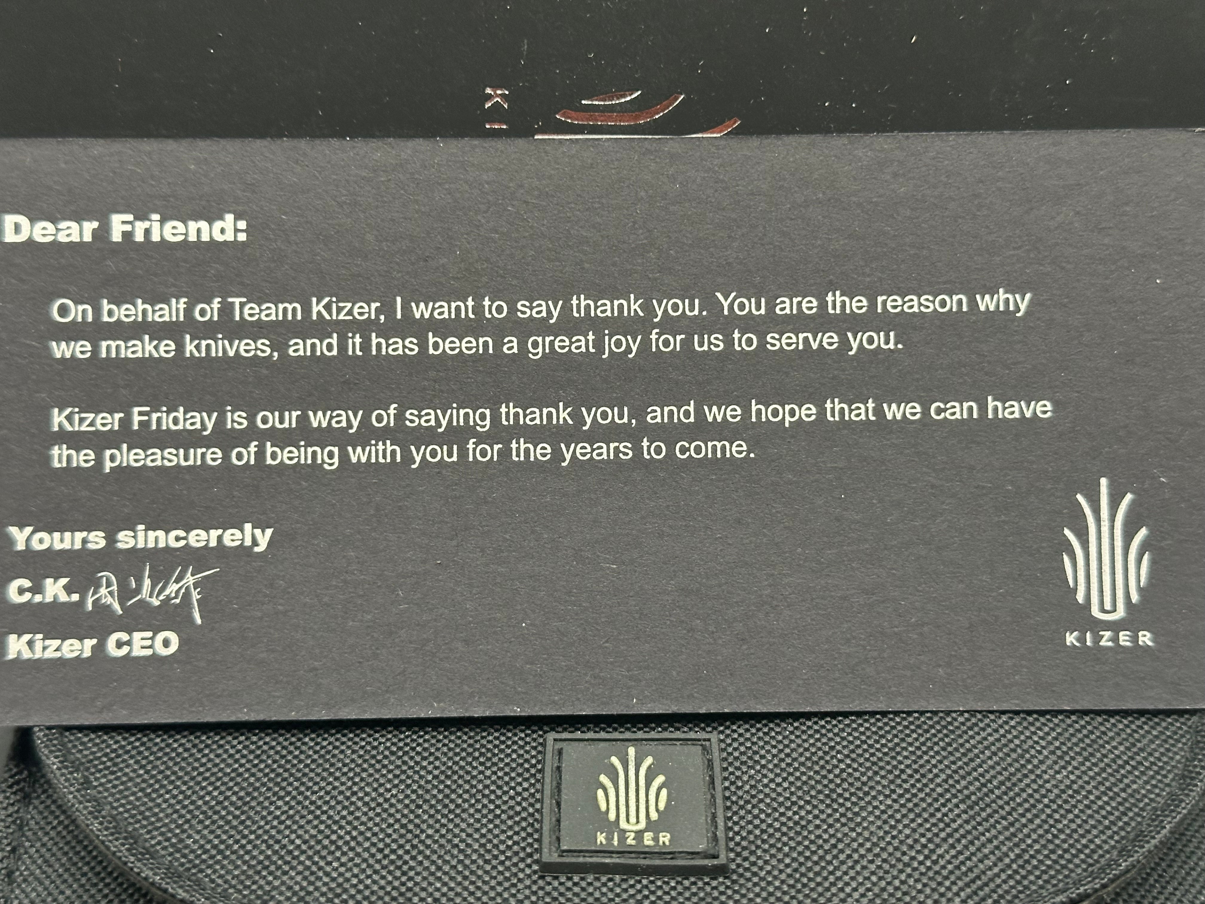 Kizer Friday Club Tiger Mini Critical Folding Knife - 2.99