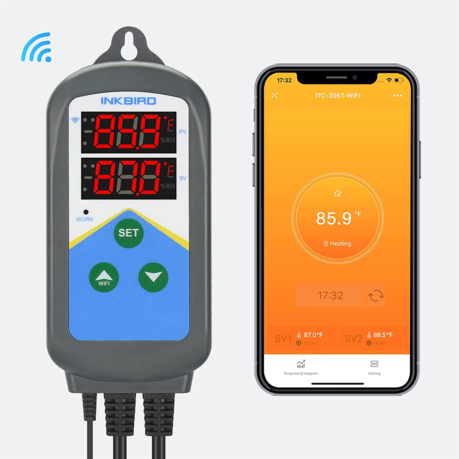 WiFi Temperature Controller ITC-306T - Smart Thermostat for Home, Greenhouse & Aquarium | Remote Monitoring & Control via App