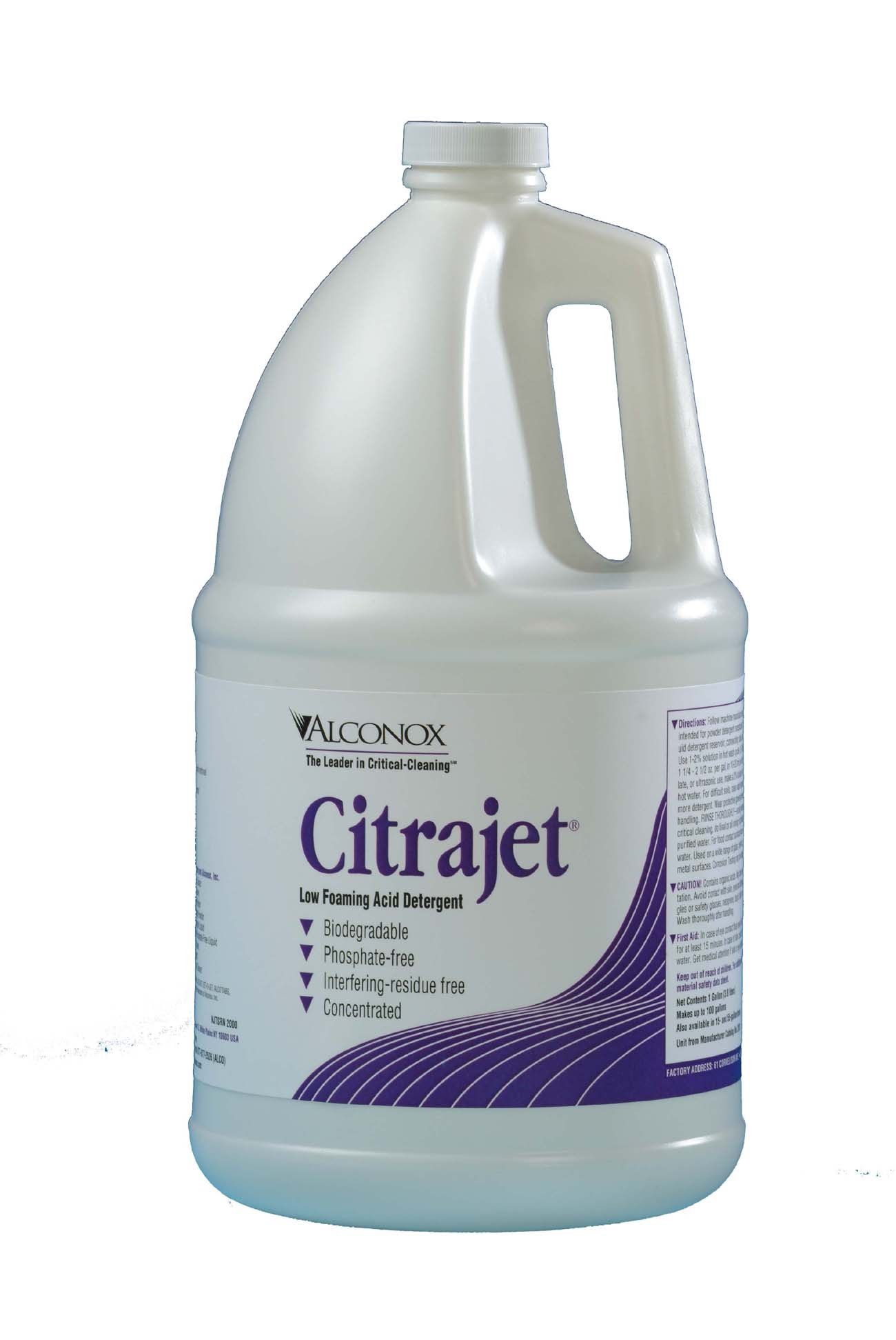 Alconox 2001 Citrajet Low Foaming Acid Cleaner - 1 Gallon Bottle (Case of 4) | Industrial Equipment & Laboratory Glassware Cleaning Solution