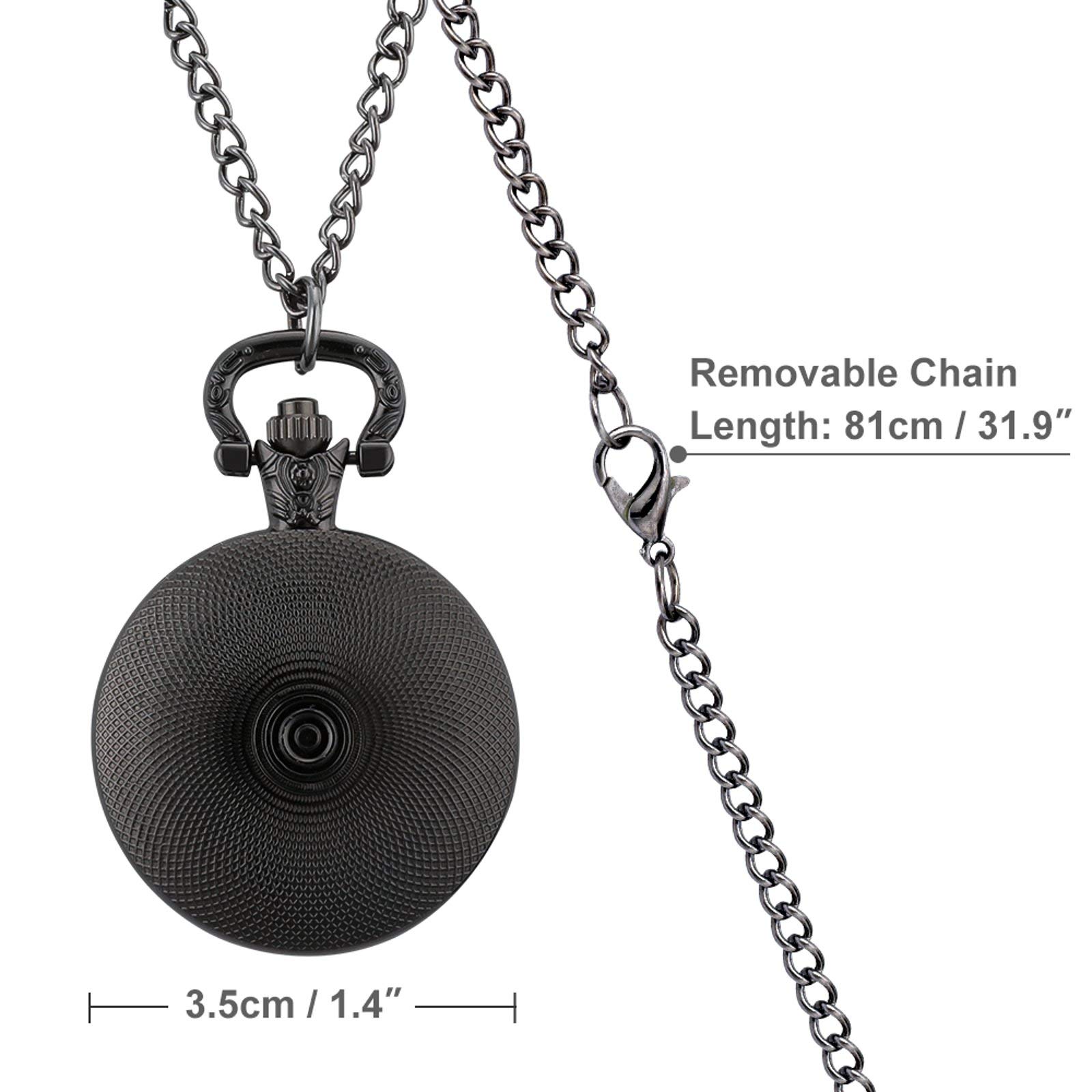 Vintage Family Pocket Watch with Chain - Arabic Numerals Quartz Watch for Men & Women - Perfect for Couples, Weddings, Anniversaries & Special Occasions