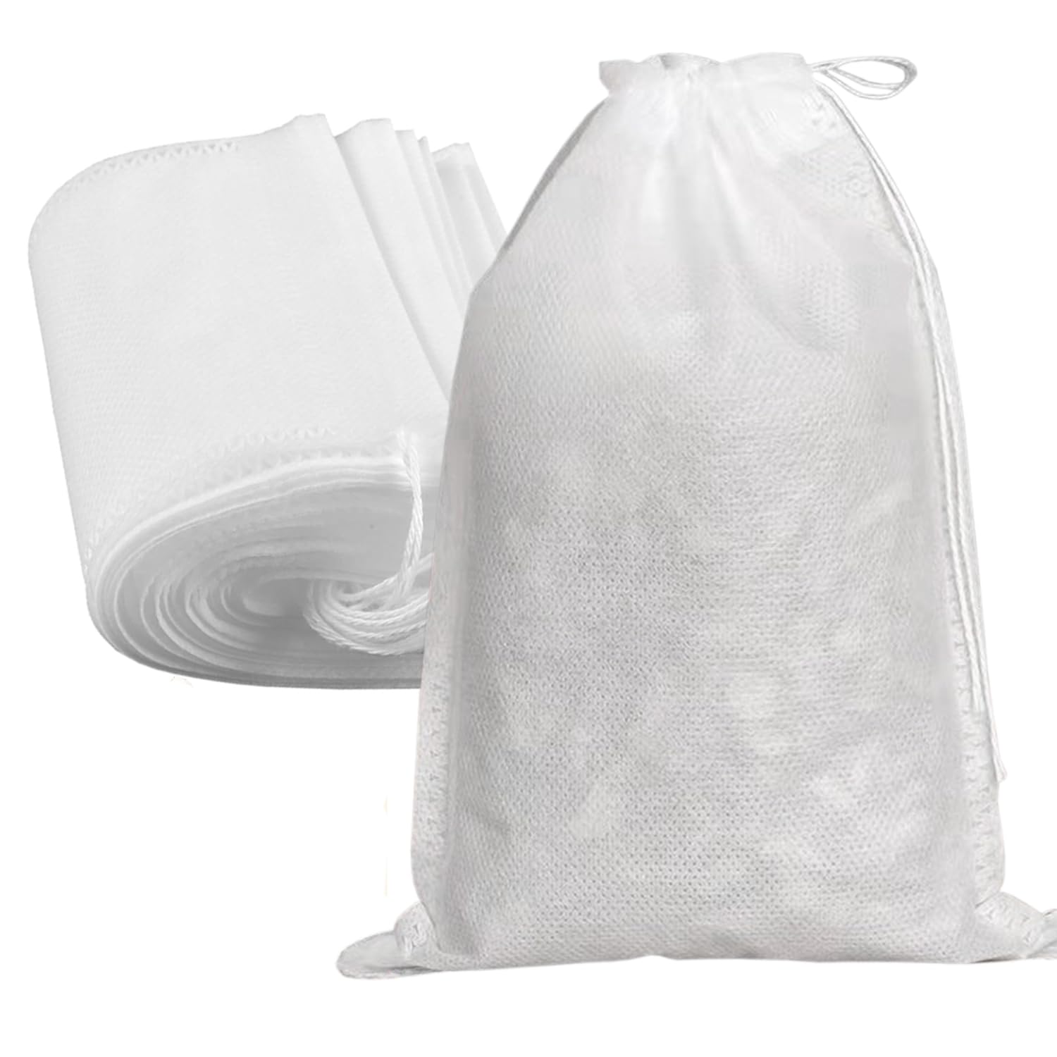 Yzurbu 200pcs 4x6 Inch Tea Filter Bags for Loose Leaf Tea - Reusable Drawstring Tea Bags for Hot Tea, Iced Tea & Cold Brew - Perfect for Home, Office & Travel Use